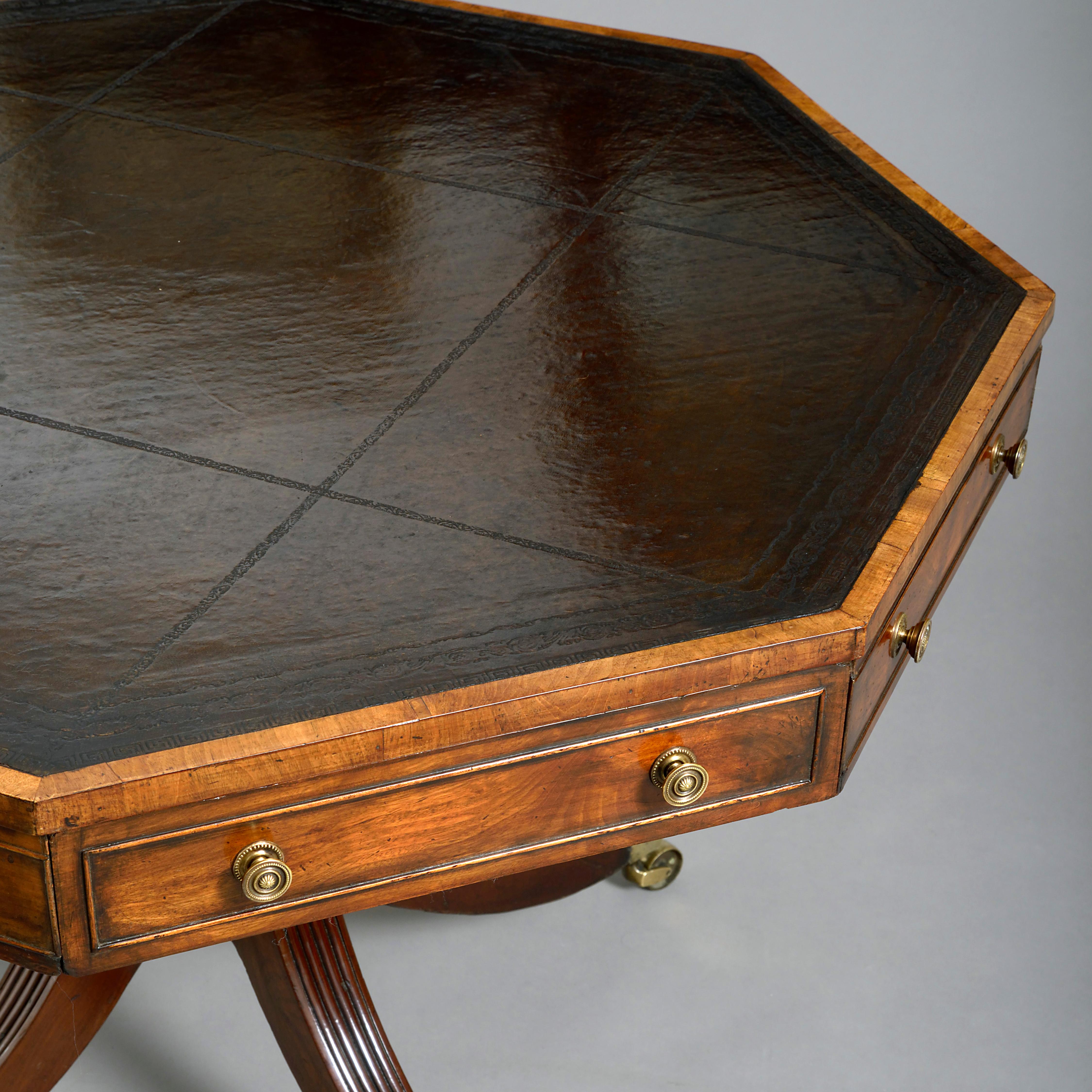 Embossed Early 19th Century George III Period Mahogany Rent Table