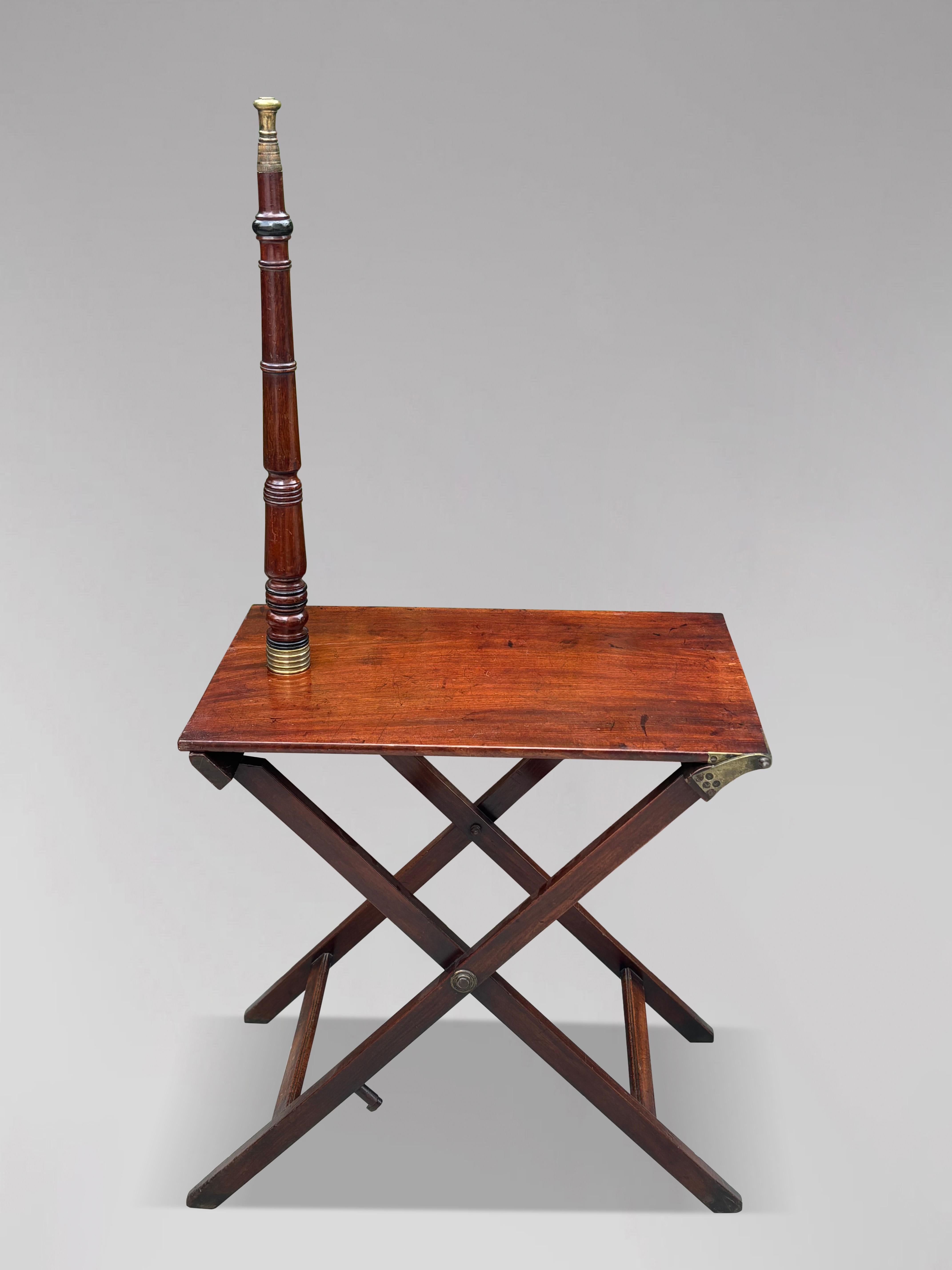 Mahogany Early 19th Century George III Period Military Campaign Butlers Tray on Stand