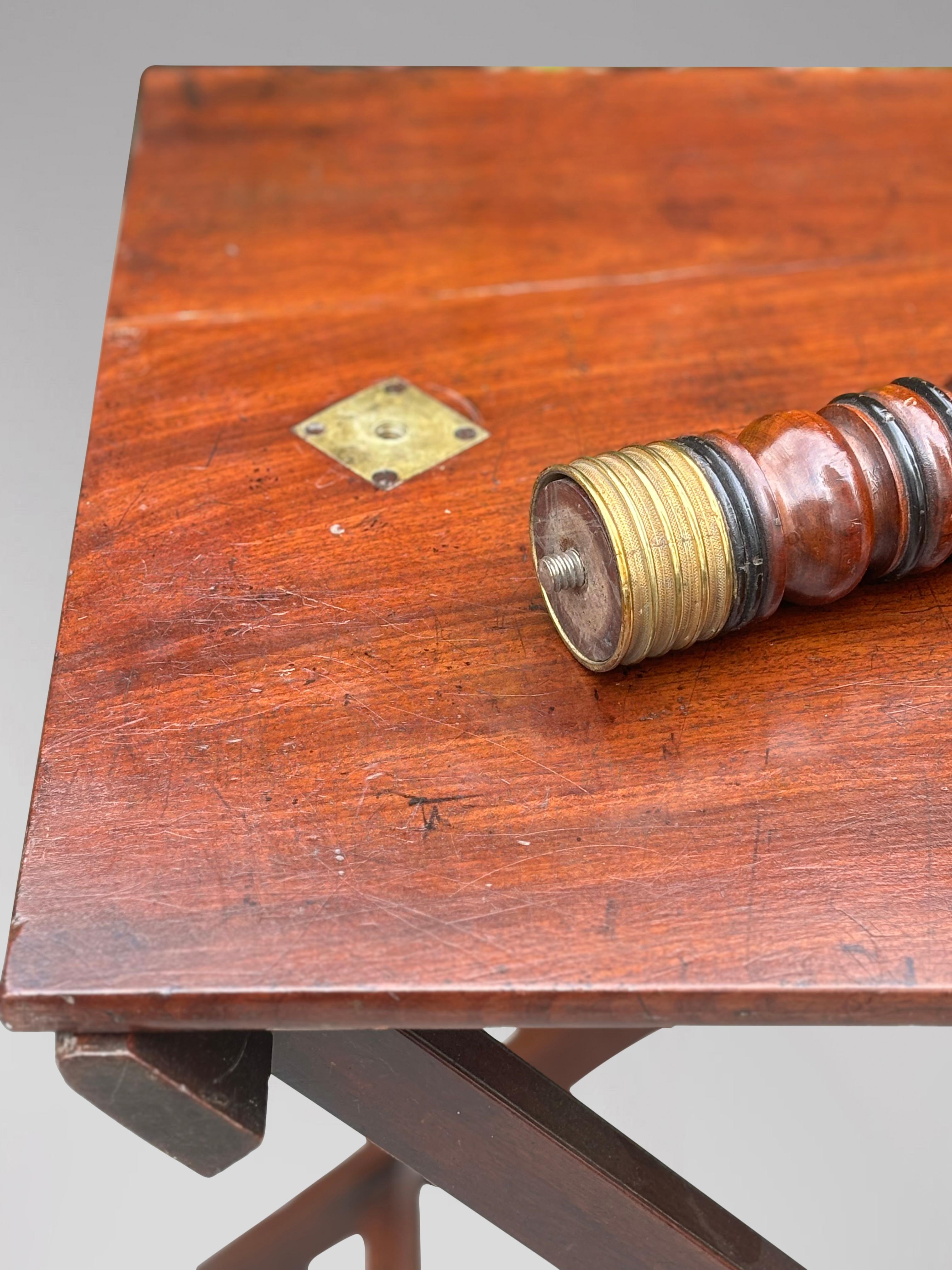 Early 19th Century George III Period Military Campaign Butlers Tray on Stand 1