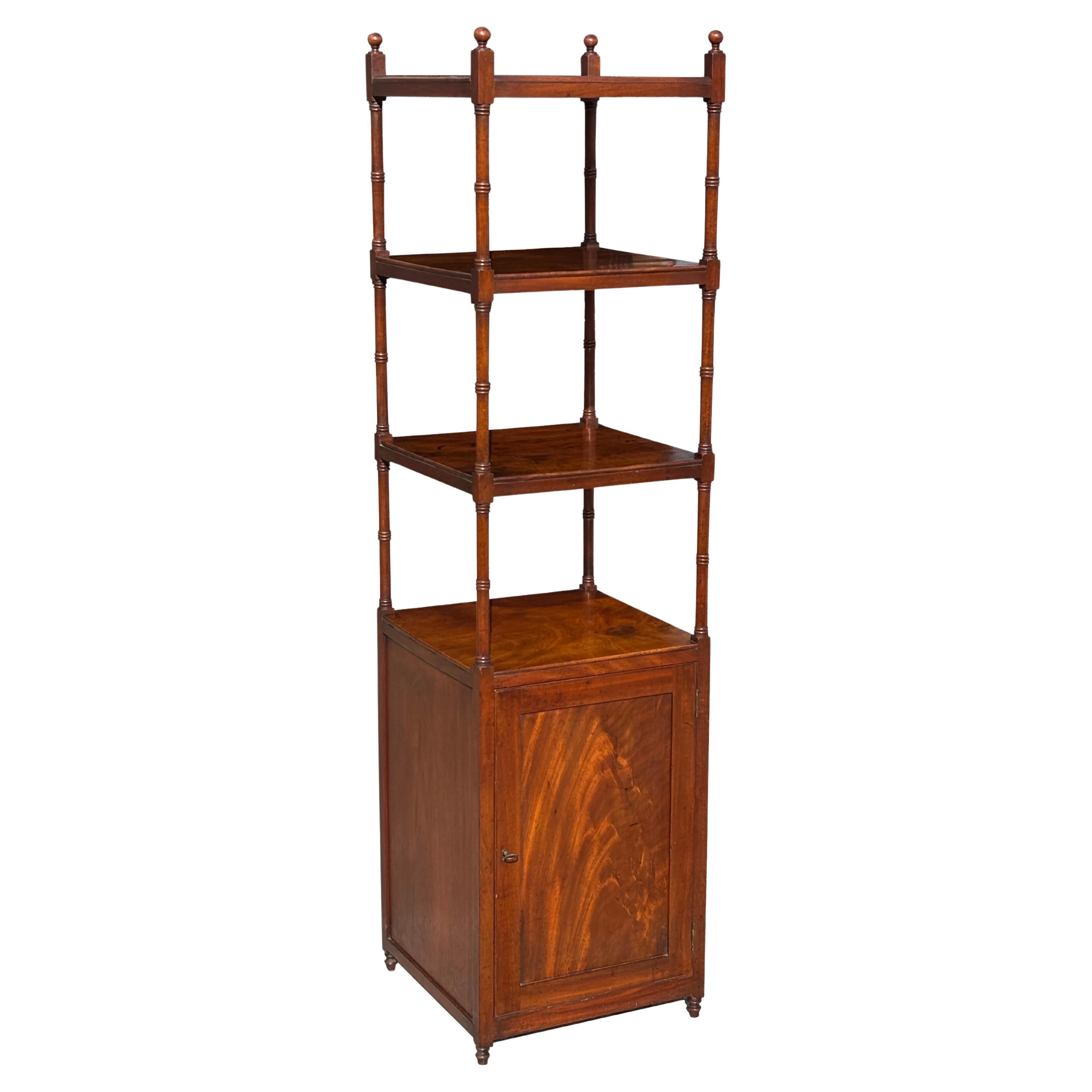 Early 19th Century George III Period Tall Mahogany Whatnot Music Stand