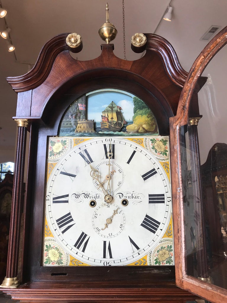 Early 19th Century III Rocking Ship Automaton Longcase Clock For