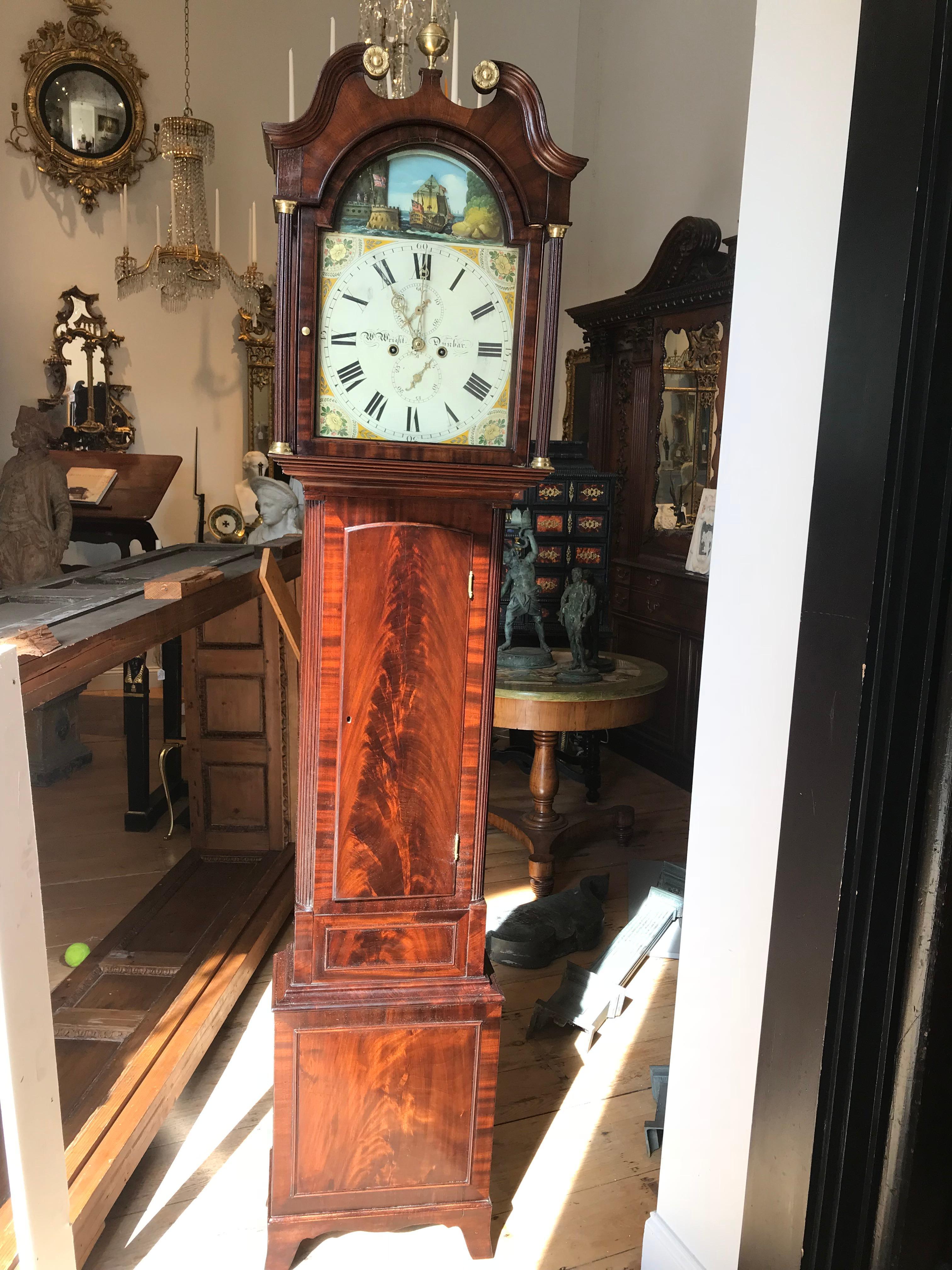 Early 19th Century III Rocking Ship Automaton Longcase Clock For