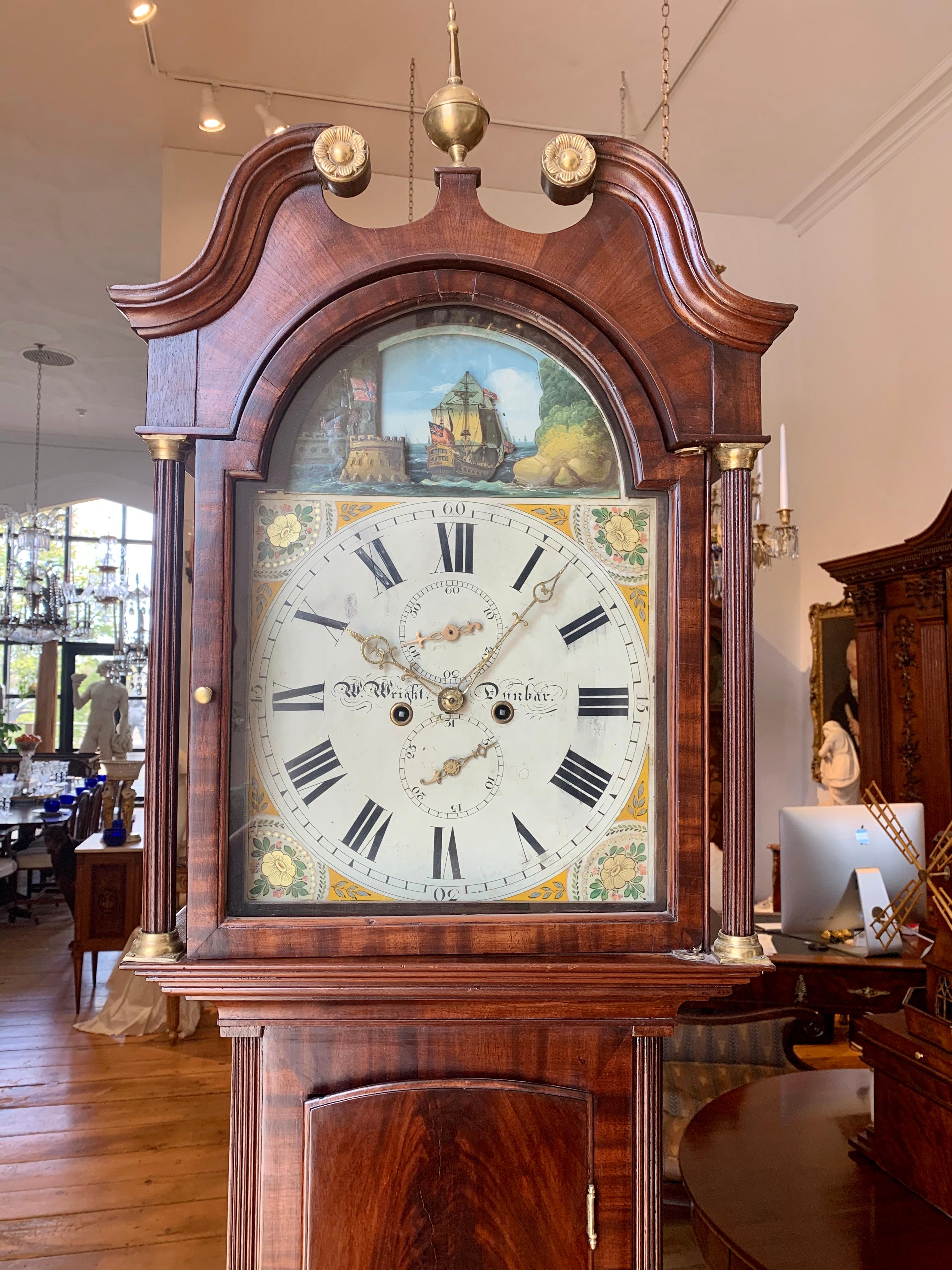 Early 19th Century III Rocking Ship Automaton Longcase Clock For