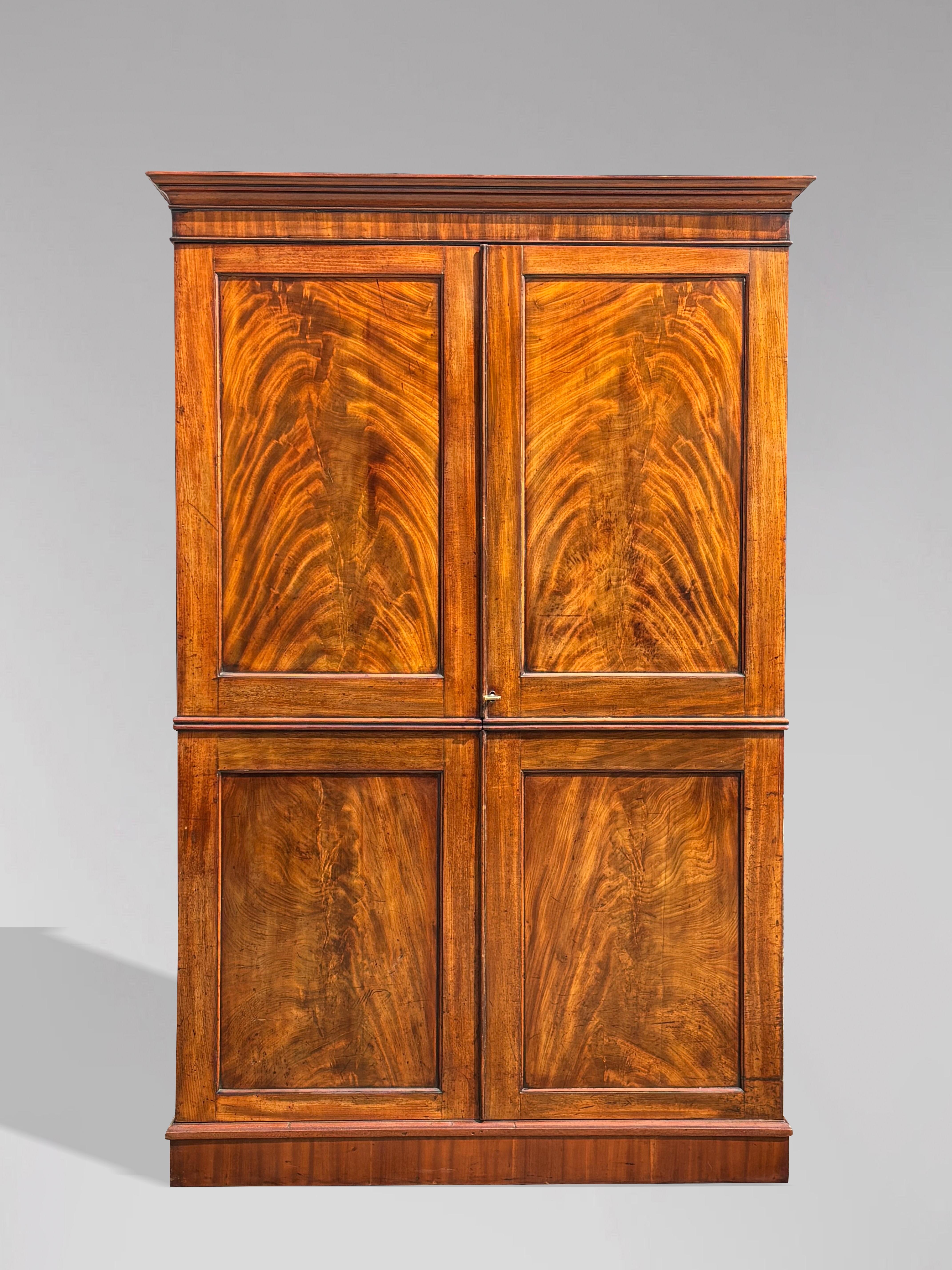 British Early 19th Century George IV Period Mahogany Wardrobe For Sale