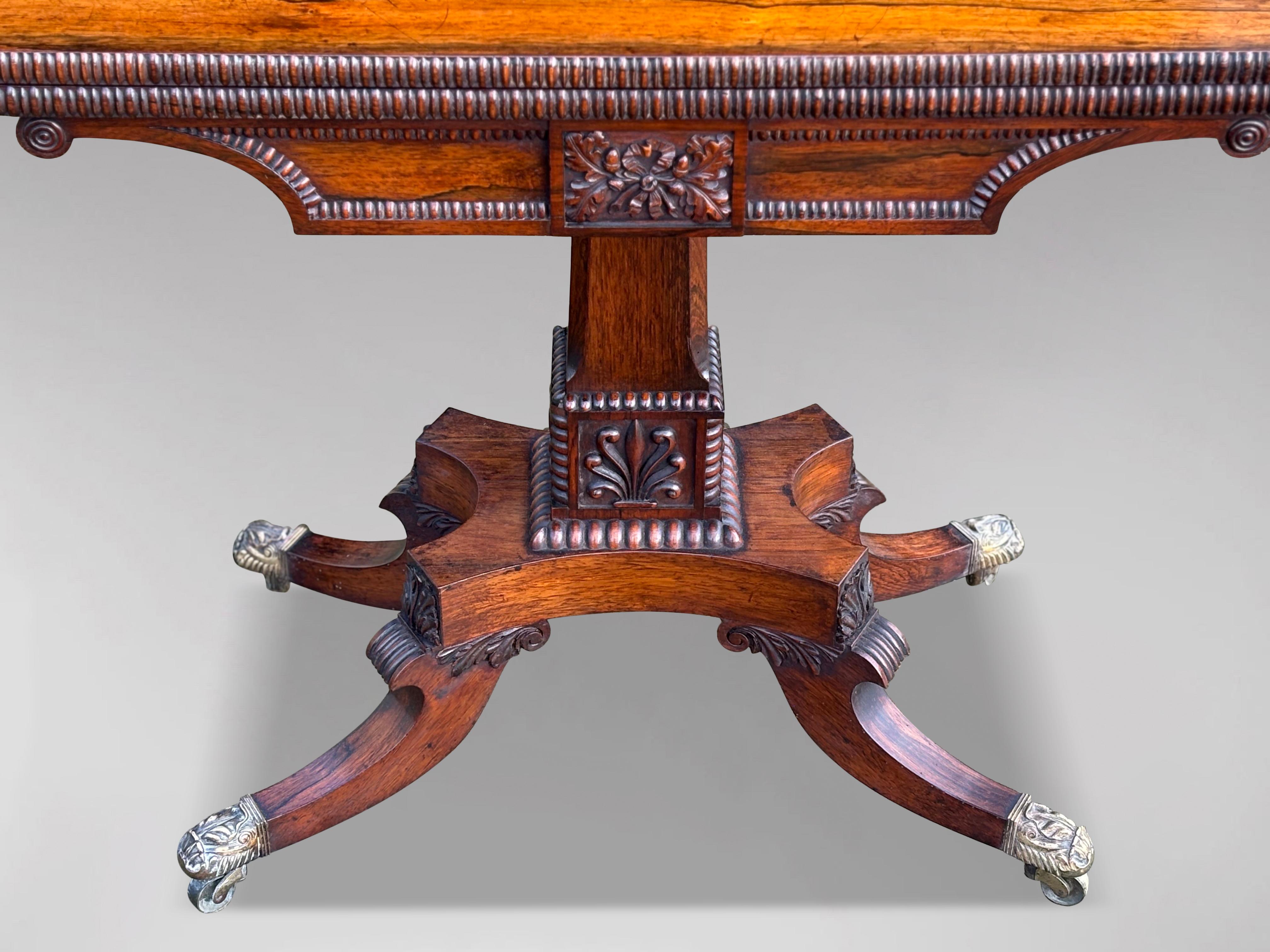 Mesa de cartas plegable de palisandro de principios del siglo XIX, época de Jorge IV en Bueno estado para la venta en Petworth,West Sussex, GB
