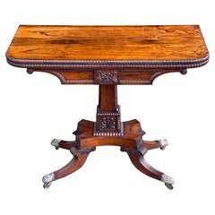 Antique Early 19th Century George IV Period Rosewood Fold Over Card Table