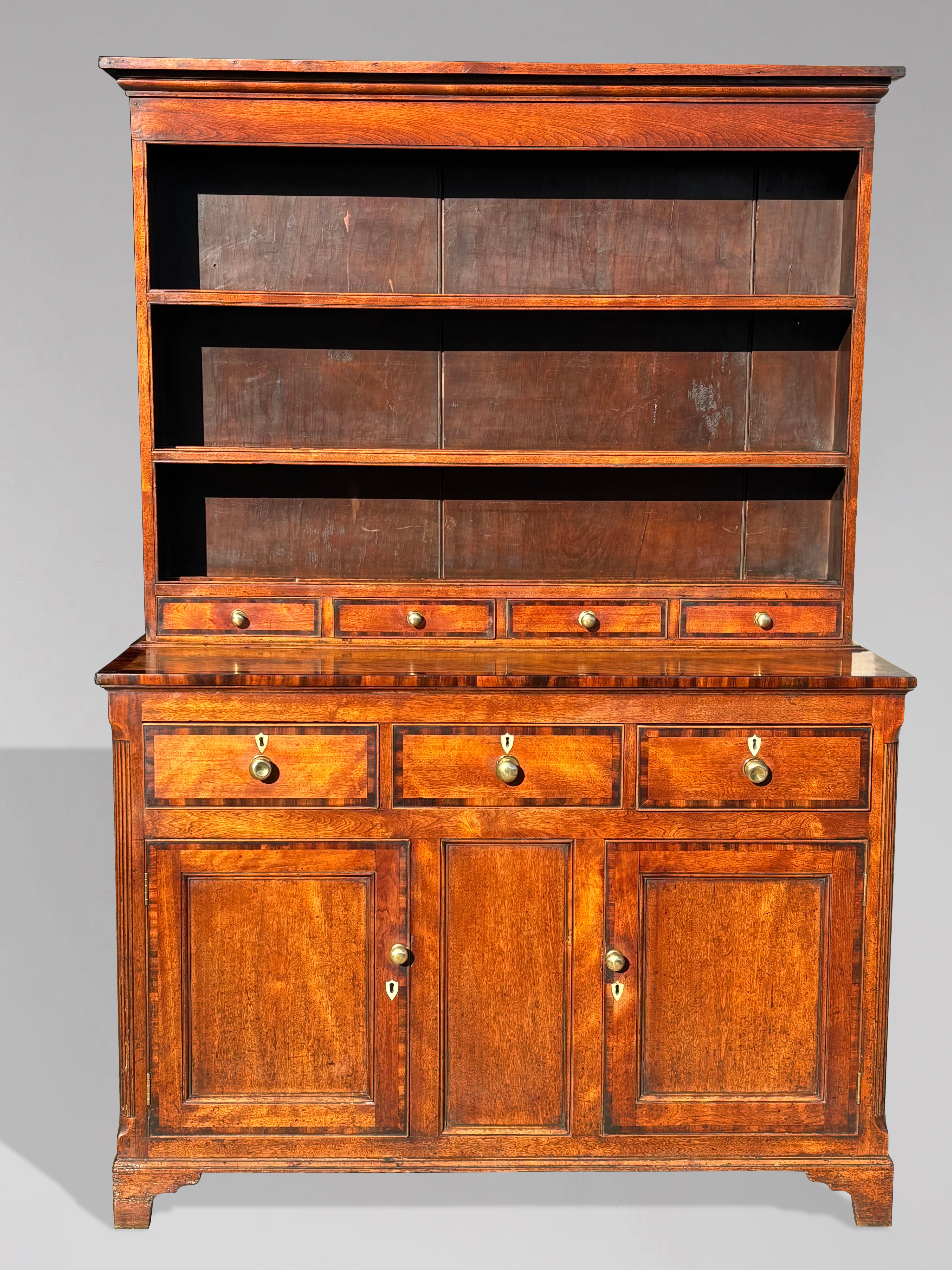 Polished Early 19th Century Georgian Fruitwood Dresser and Rack