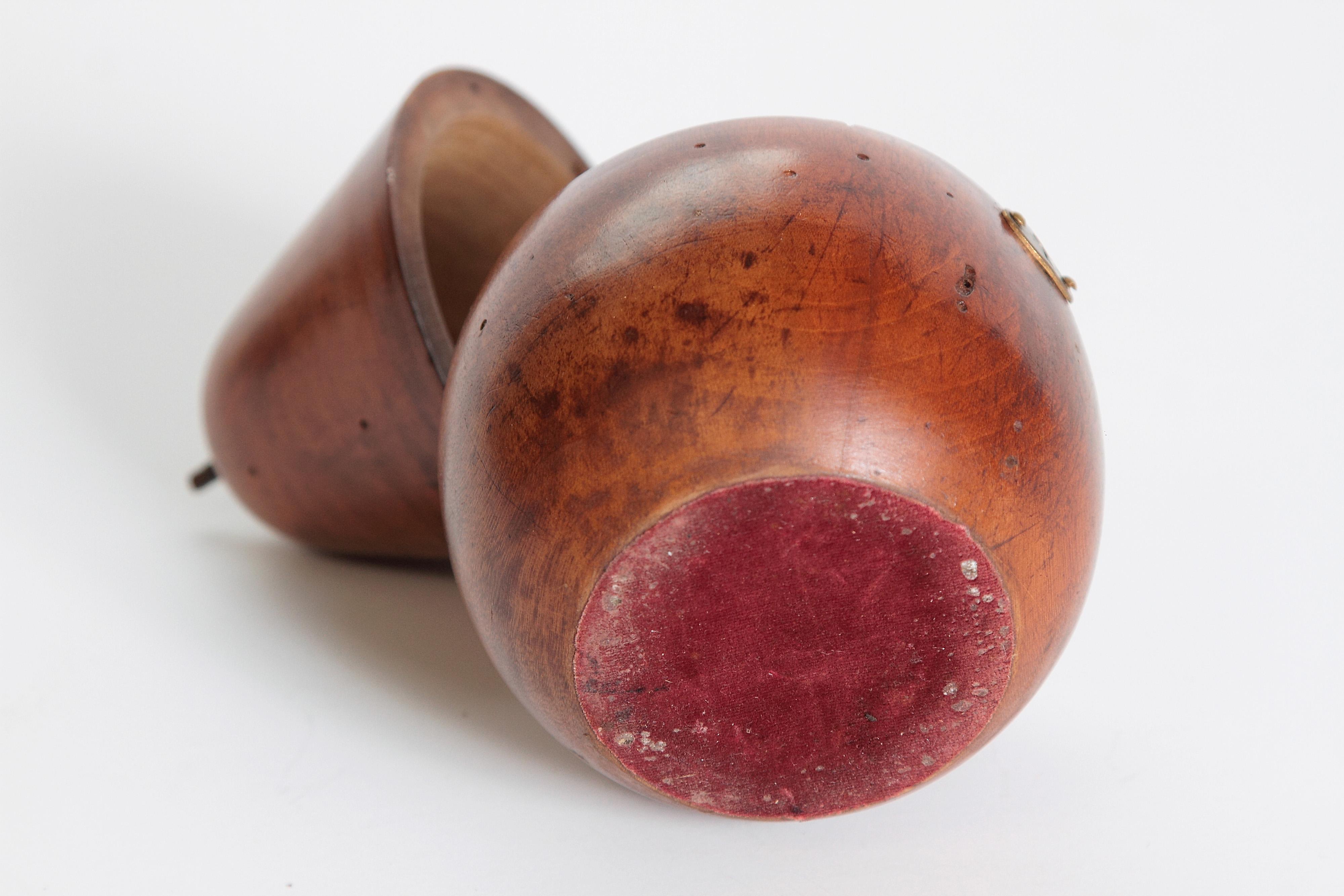 Early 19th Century Georgian Fruitwood Pear Form Tea Caddy 6