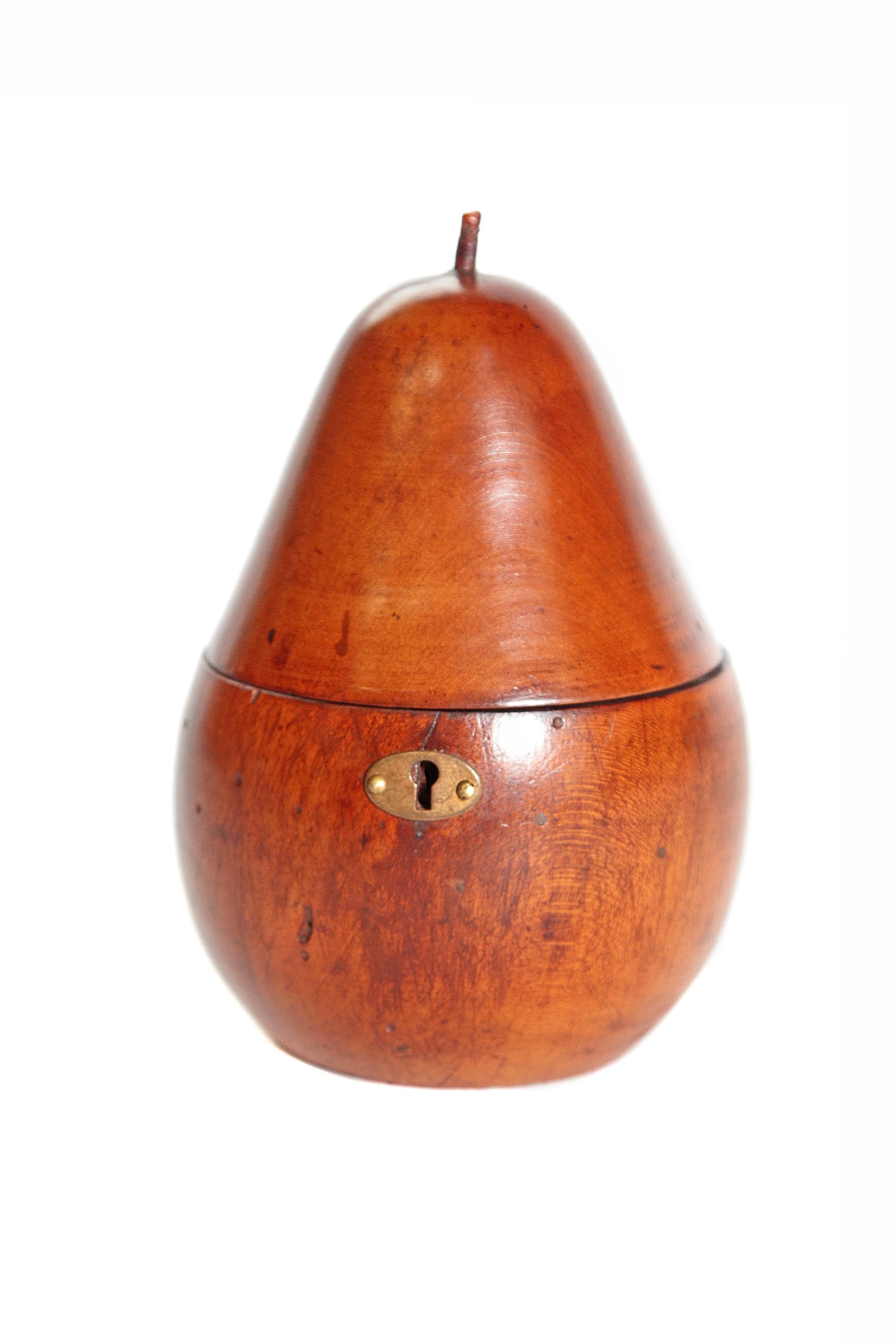 Early 19th Century Georgian Fruitwood Pear Form Tea Caddy (Englisch)
