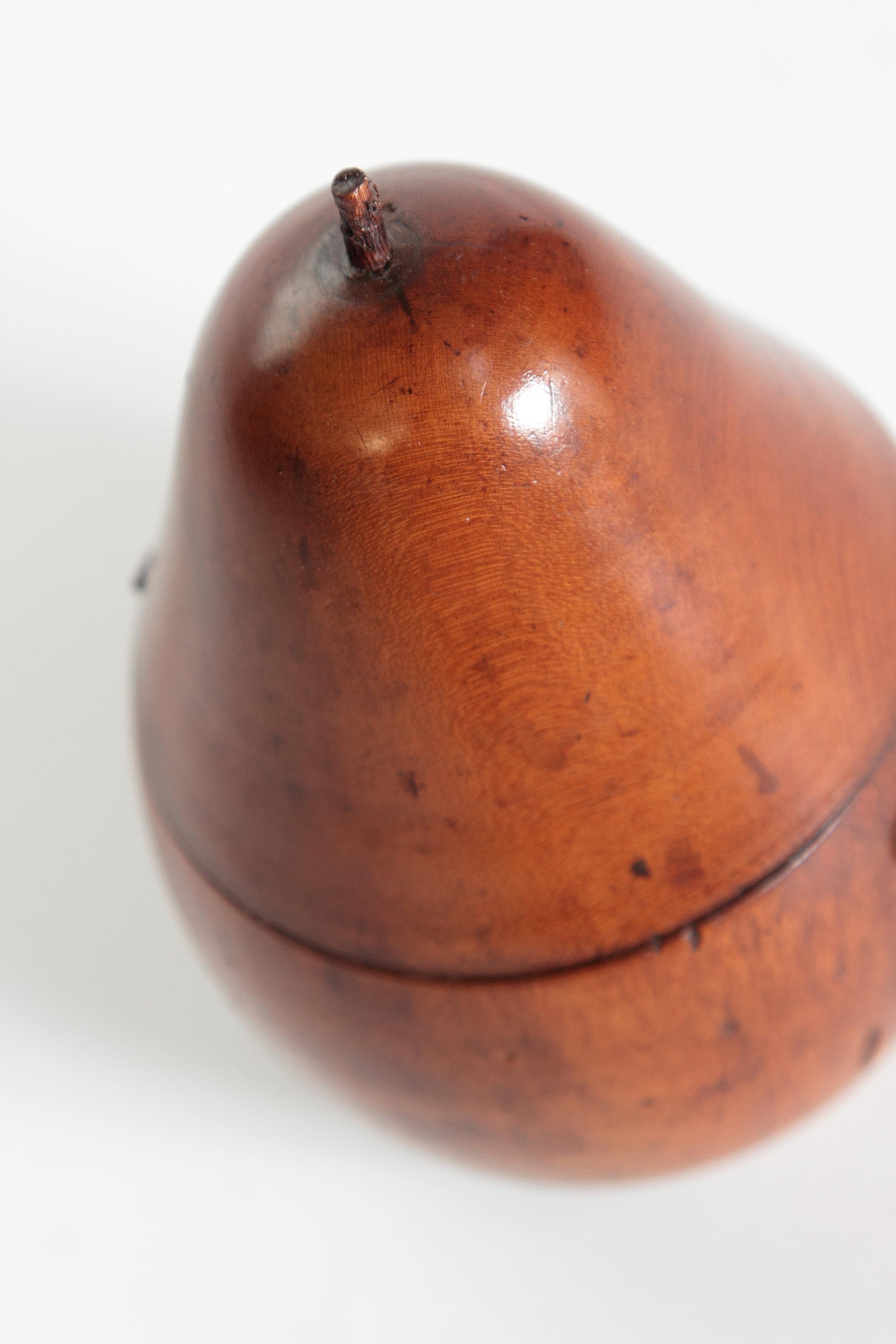 Early 19th Century Georgian Fruitwood Pear Form Tea Caddy 1