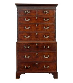 Early 19th century Georgian mahogany secretaire chest on chest