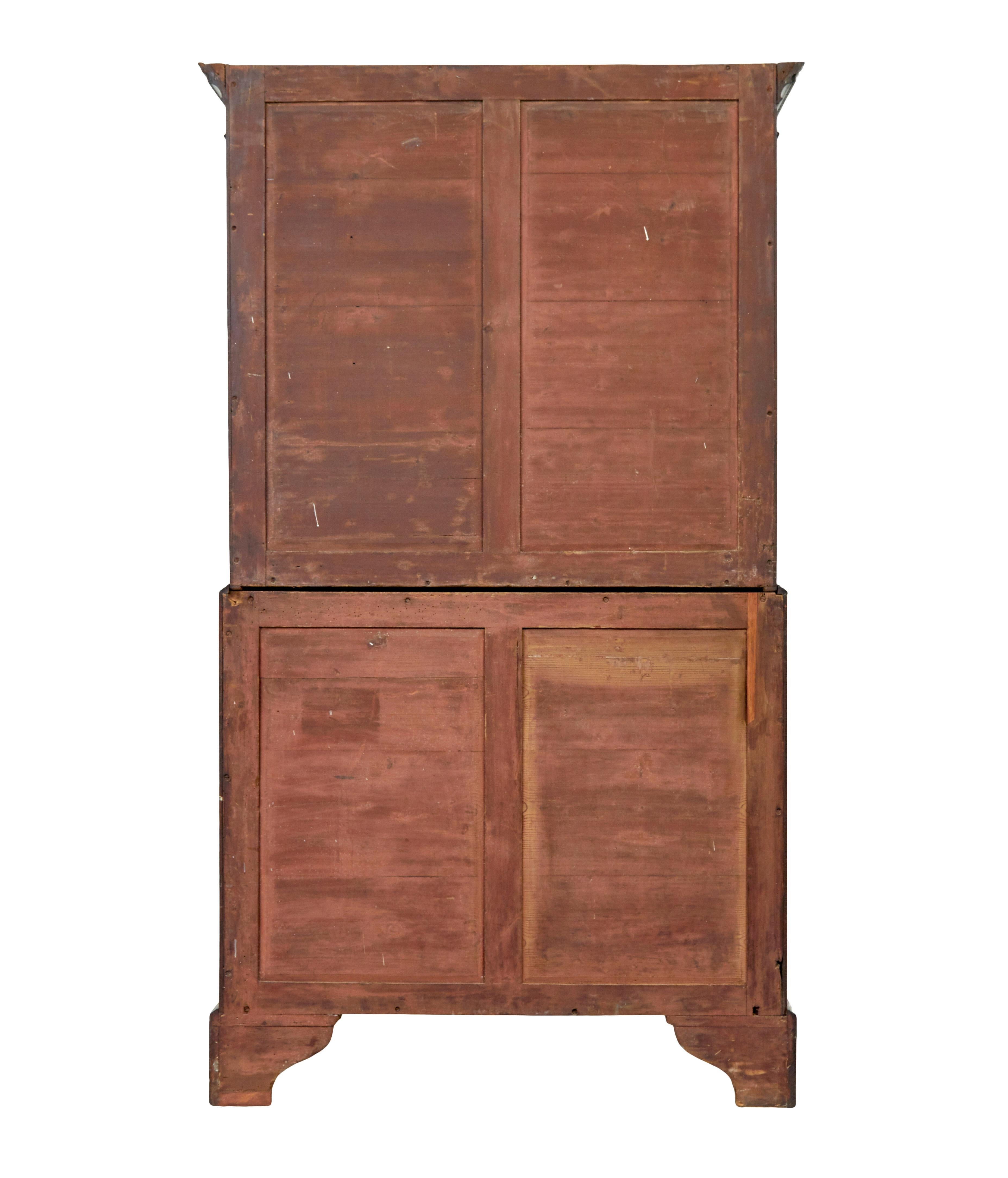 Early 19th century Georgian mahogany secretaire chest on chest en Bueno estado para la venta en Debenham, Suffolk