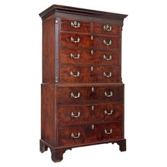 Early 19th century Georgian mahogany secretaire chest on chest