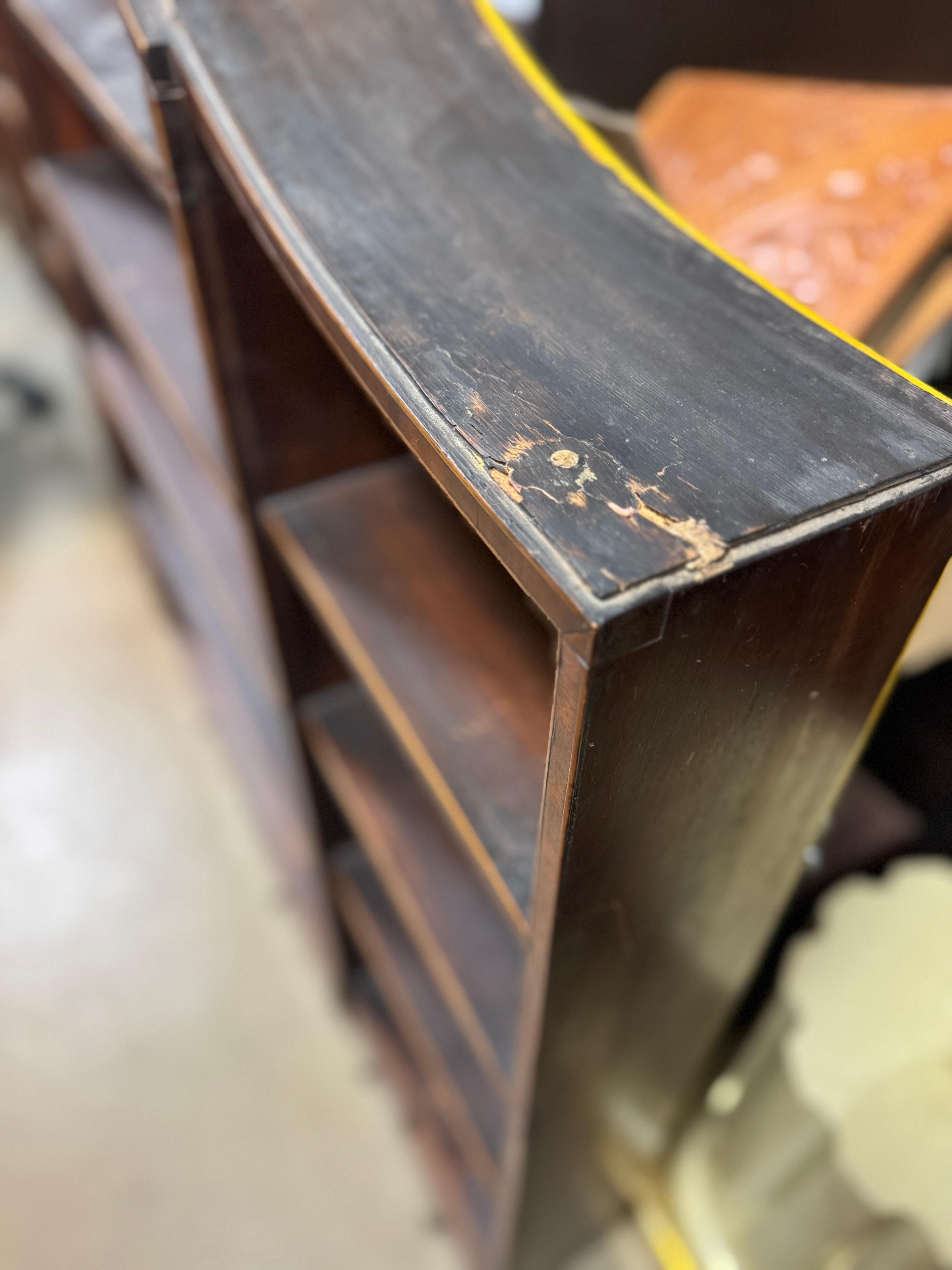 Early 19th Century Georgian 6 drawer Mahogany with Inlay Wall Hanging Shelf For Sale 4