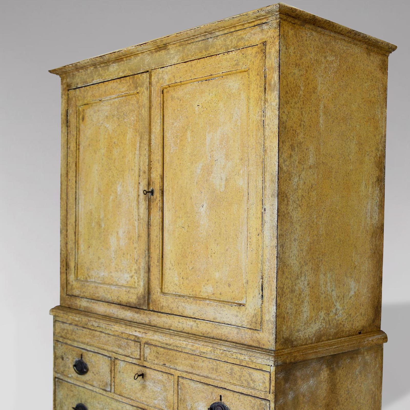 Hand-Crafted Early 19th Century Georgian Painted Housekeeper's Cupboard