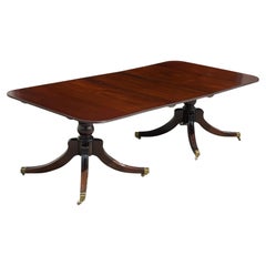 Early 19th Century Georgian Period Mahogany Twin Pedestal Dining Table