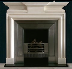 Early 19th Century Georgian Style Monumental Statuary Marble Fireplace Surround