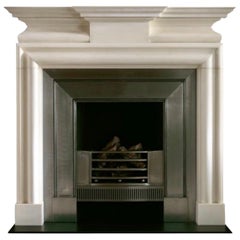 Vintage Early 19th Century Georgian Style Monumental Statuary Marble Fireplace Surround