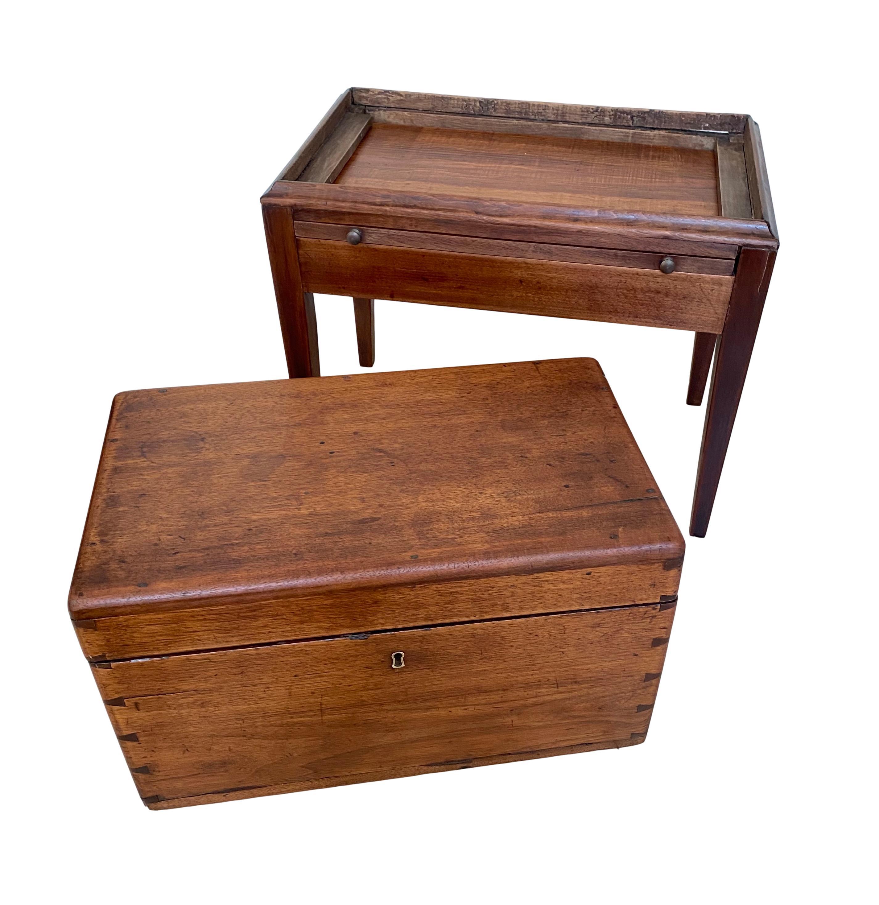 Beveled Early 19th Century Georgian Walnut Cellarette on Stand