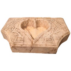Early 19th Century German Biedermeier Bird Bath in Solid Marble