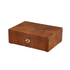Early 19th Century German Biedermeier Casket Nutwood around 1830