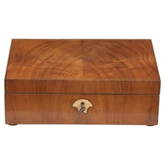 Early 19th Century German Biedermeier Casket Nutwood around 1830