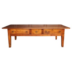 Antique Early 19th Century German Biedermeier Cherrywood Console or Coffee Table