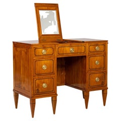 Early 19th Century German Biedermeier Desk or Dressing Table, Cherrywood