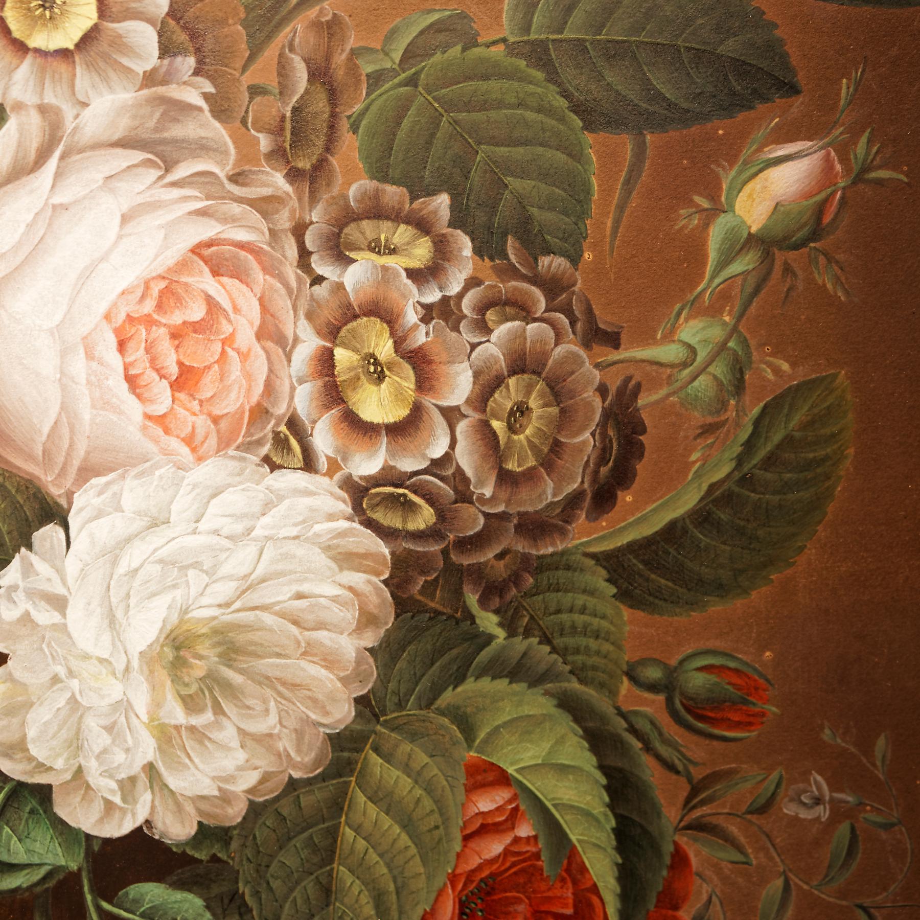 Nature morte de fleurs allemande Biedermeier du début du XIXe siècle:: Berlin:: 1829 Bon état à Worpswede / Bremen, DE