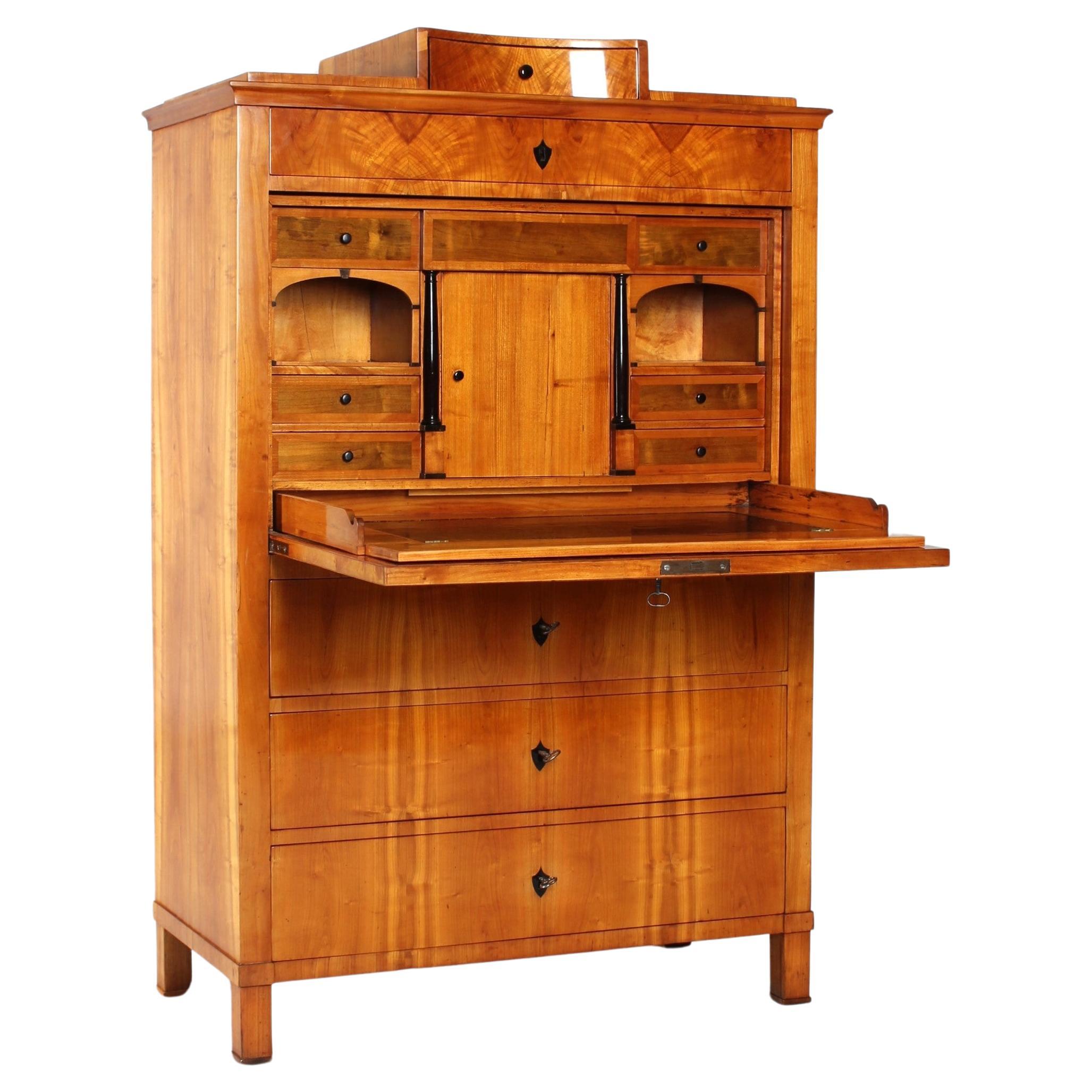 Early 19th Century German Biedermeier Secretary, Cherry, circa 1820-1830