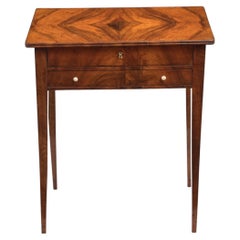 Early 19th Century German Biedermeier Side Table ca. 1820 Walnut with Drawers