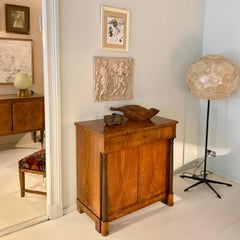 Early 19th Century German Half Cabinet Chests in Brown Walnut Biedermeier, 1820