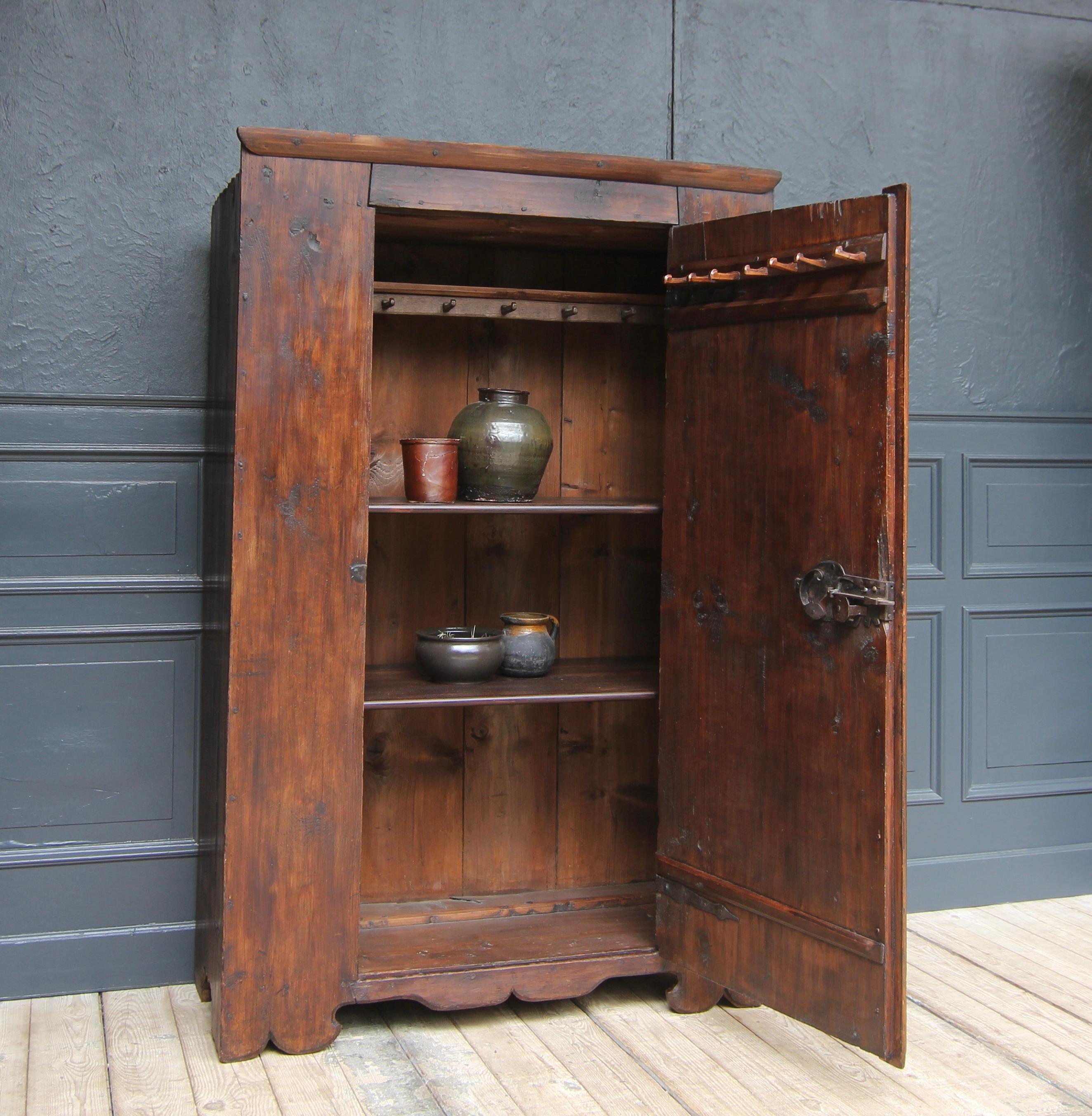 Pine Early 19th Century German Primitive Wabi Sabi Cabinet For Sale