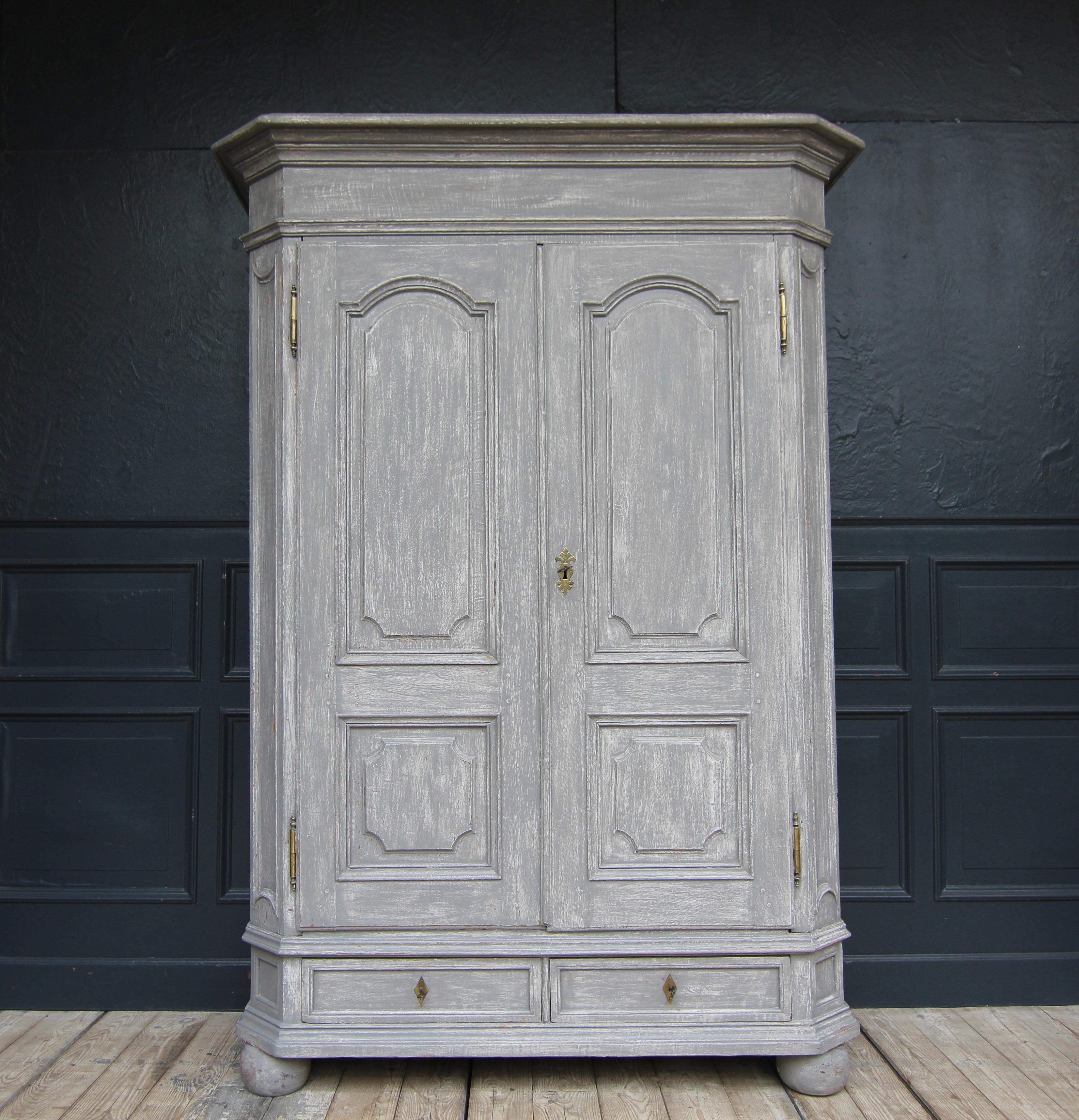 Baroque Early 19th Century German Provincial Painted Cabinet