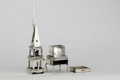 Early 19th Century Habsburg Empire Silver Spice Tower and Havdalah Compendium