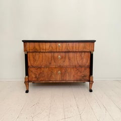 Early 19th Century German Brown Walnut Biedermeier Chests of Drawers, circa 1820