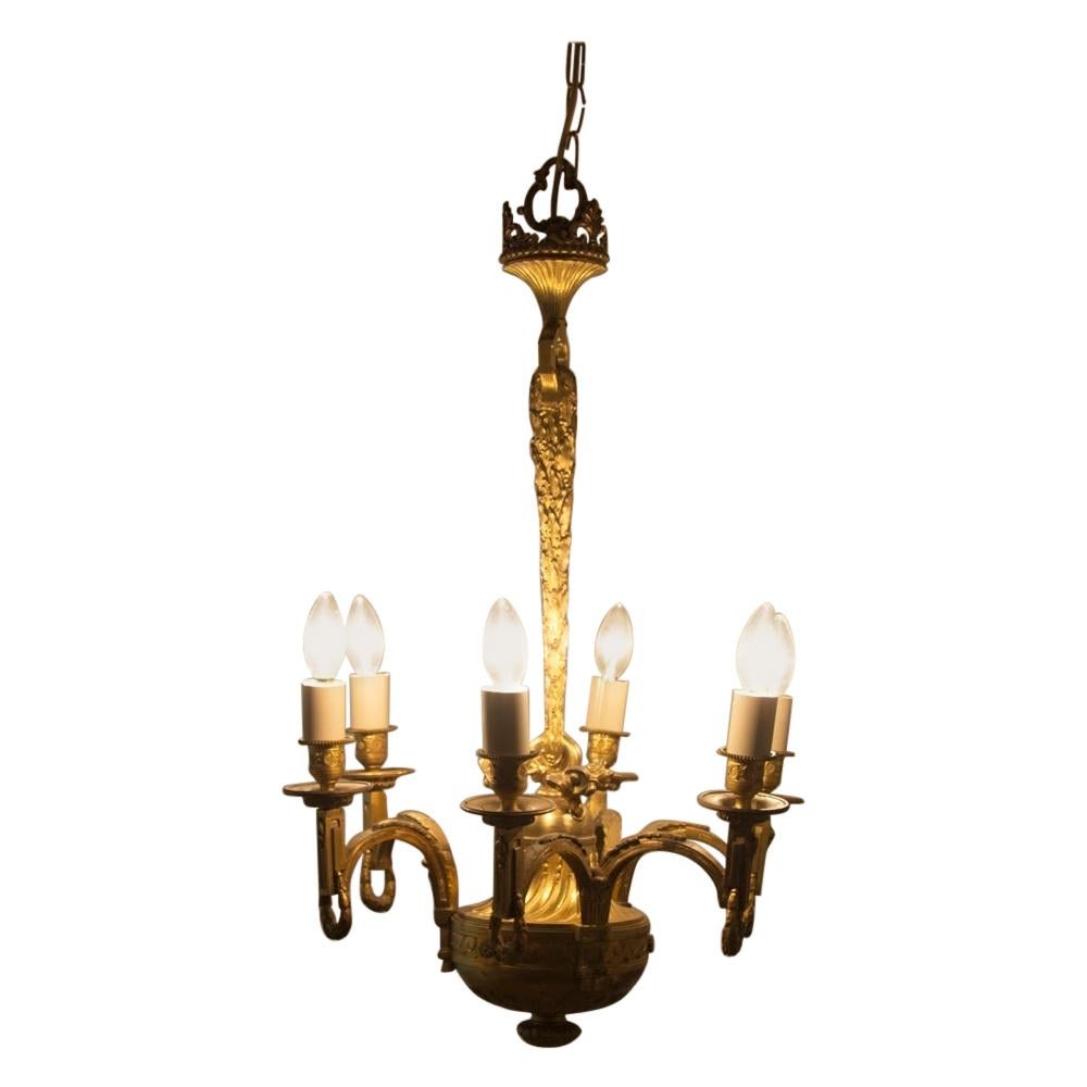 Early 19th Century Gilded and Brass Centre Light For Sale