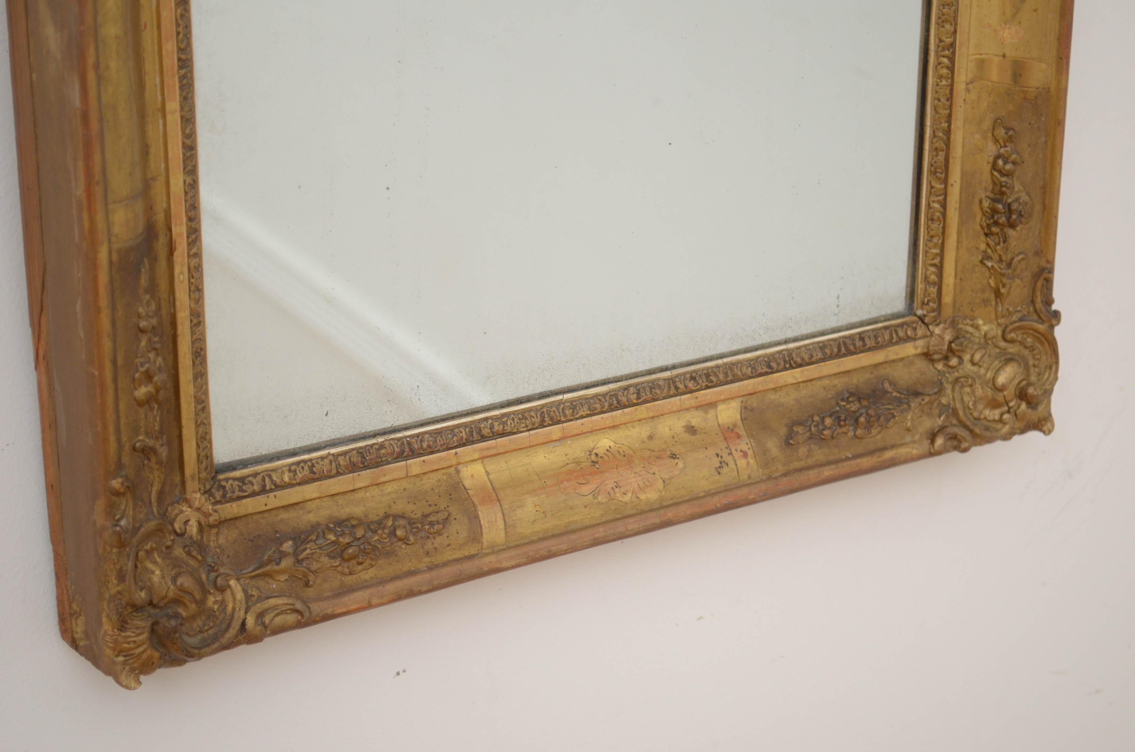 Louis XIV Early 19th Century Gilded Wall Mirror For Sale