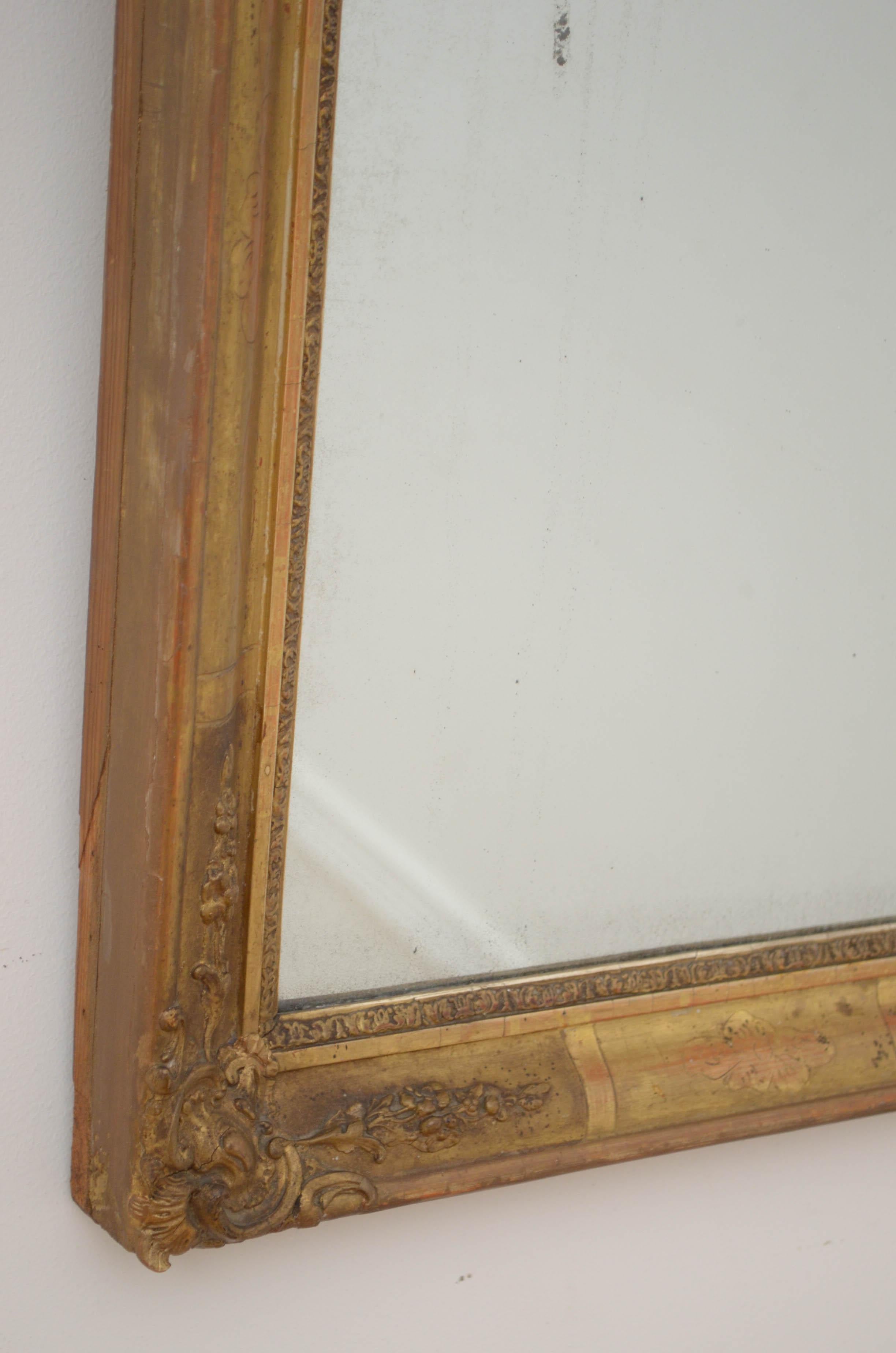 French Early 19th Century Gilded Wall Mirror For Sale