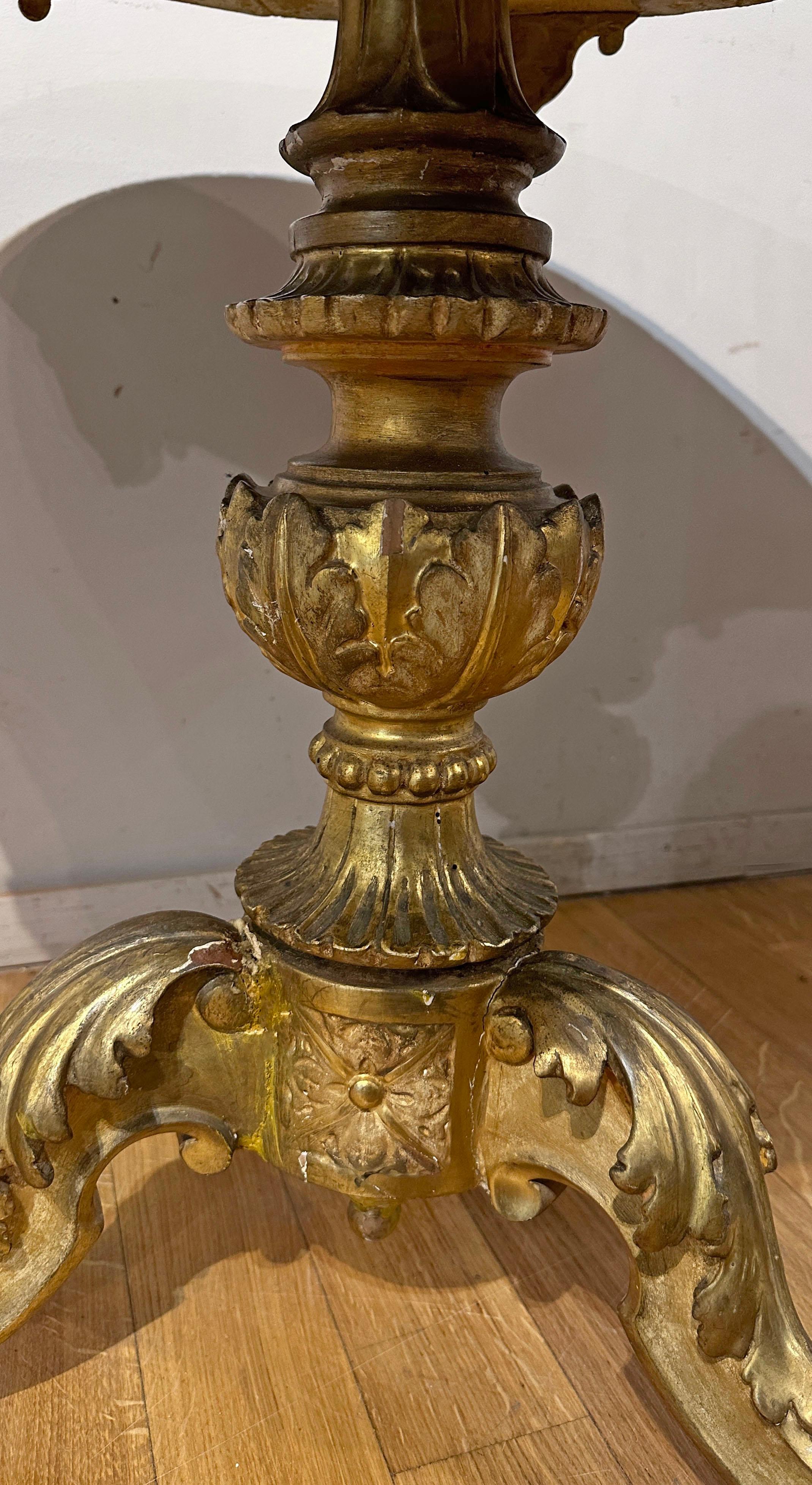 19th Century EARLY 19th CENTURY GILDED WOOD TEA TABLE  For Sale