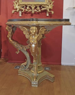 EARLY 19th CENTURY GILT AND PAINTED EMPIRE CONSOLE TABLE