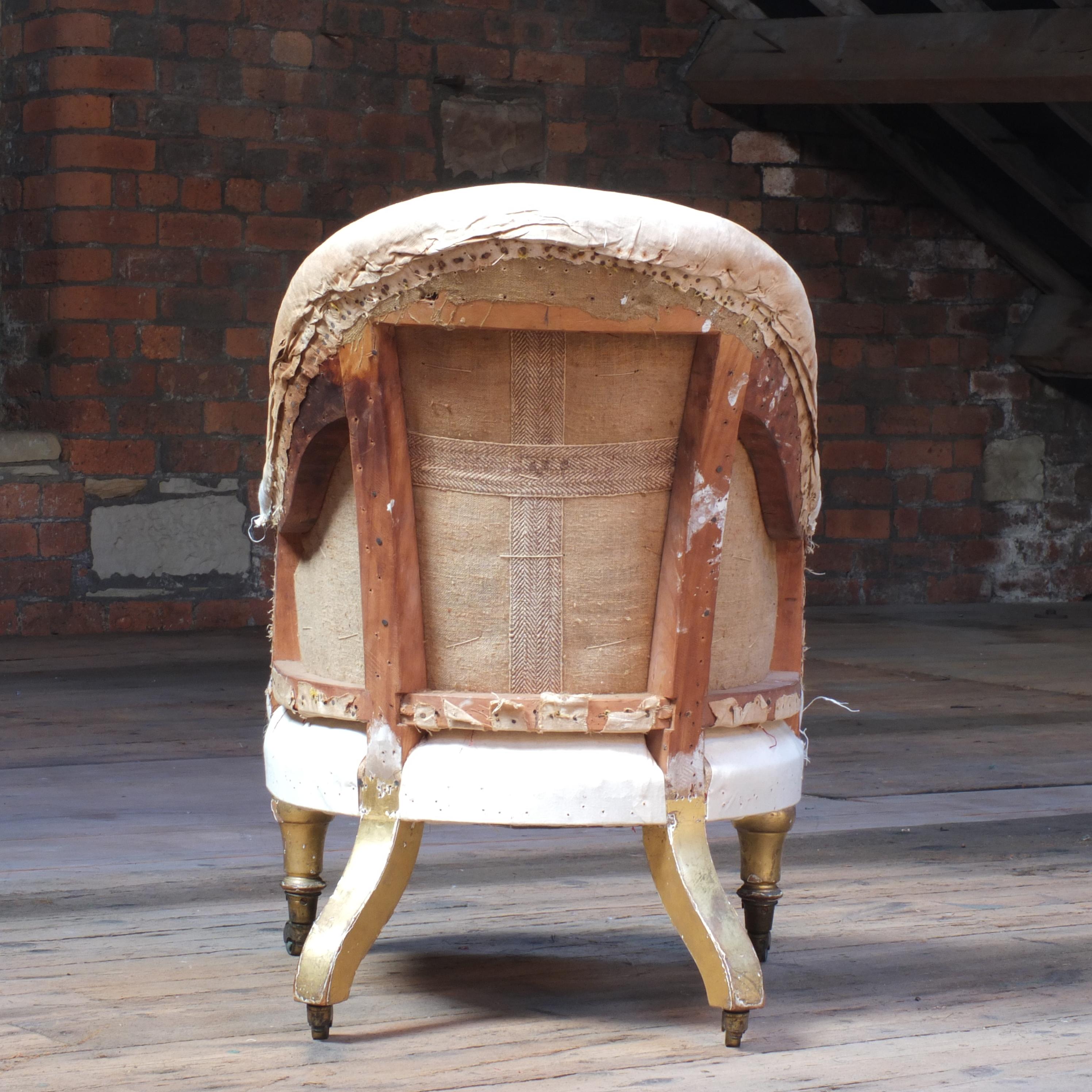 Early 19th Century Gilt Armchair by Miles & Edwards, C Hindley & Sons, c 1845 In Fair Condition In Batley, GB