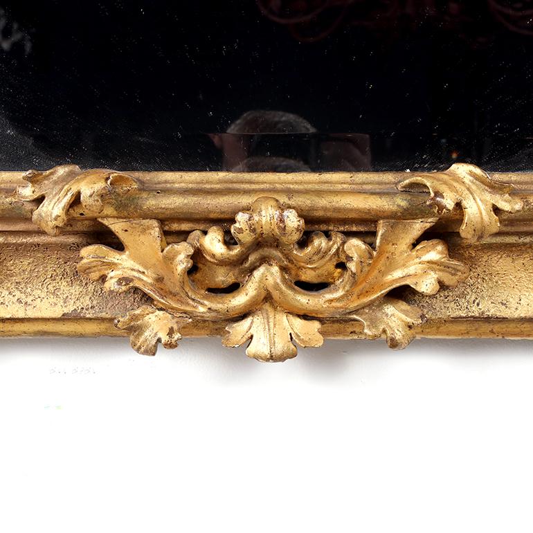 Wood Early 19th Century Gilt Carved Mirror from Paris For Sale