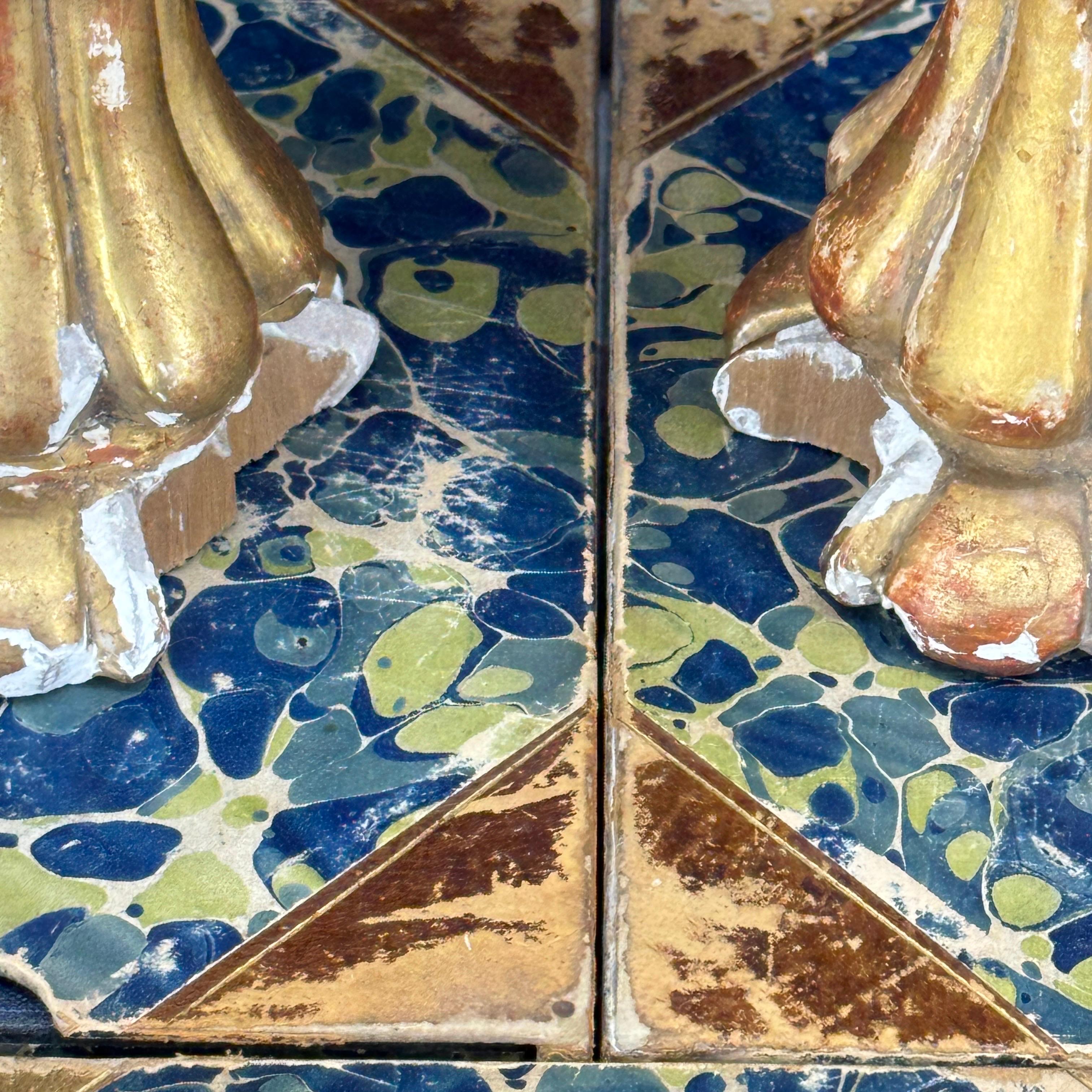 Hand-Carved Early 19th Century Gilt Fragments Architectural Sculptures, France For Sale