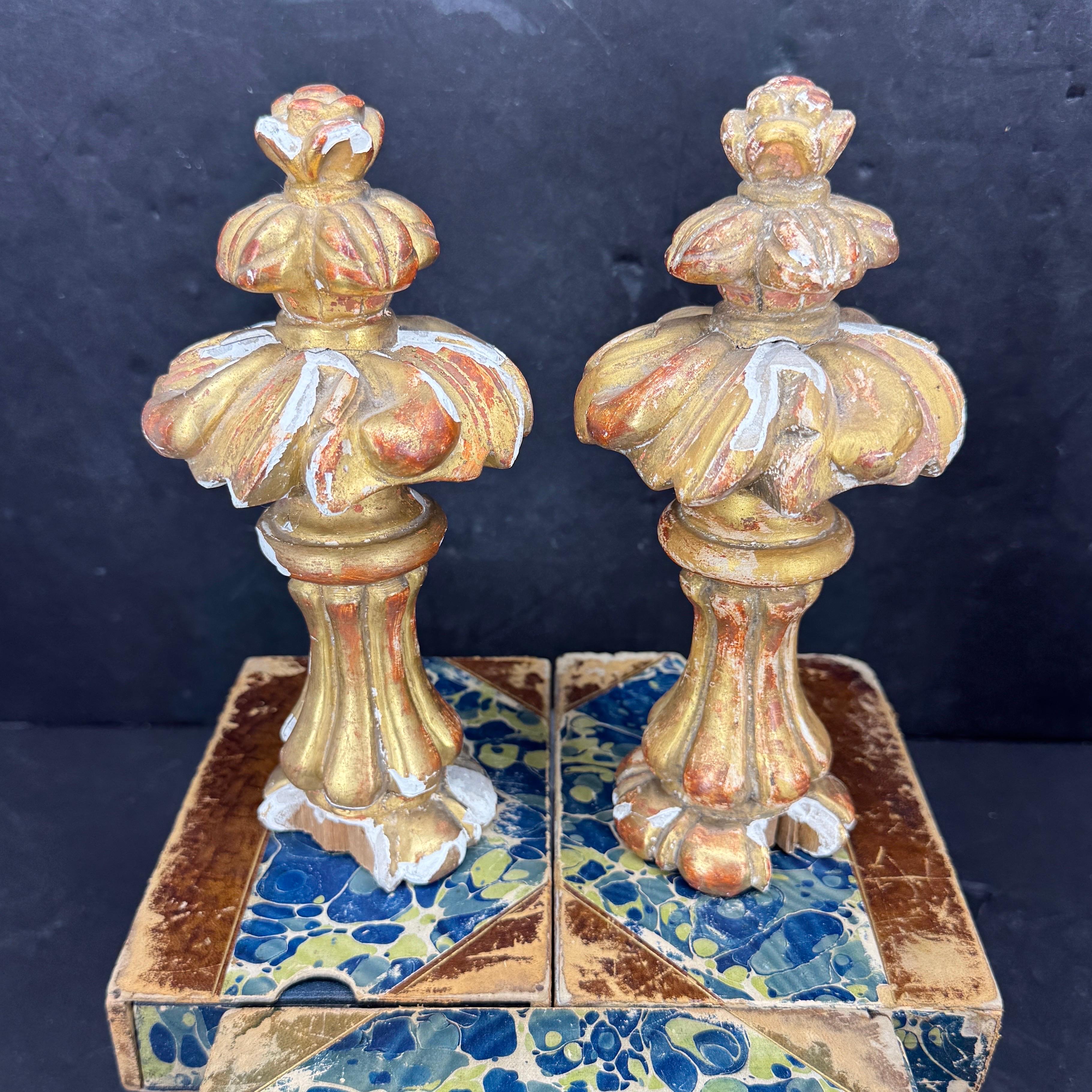 Wood Early 19th Century Gilt Fragments Architectural Sculptures, France For Sale