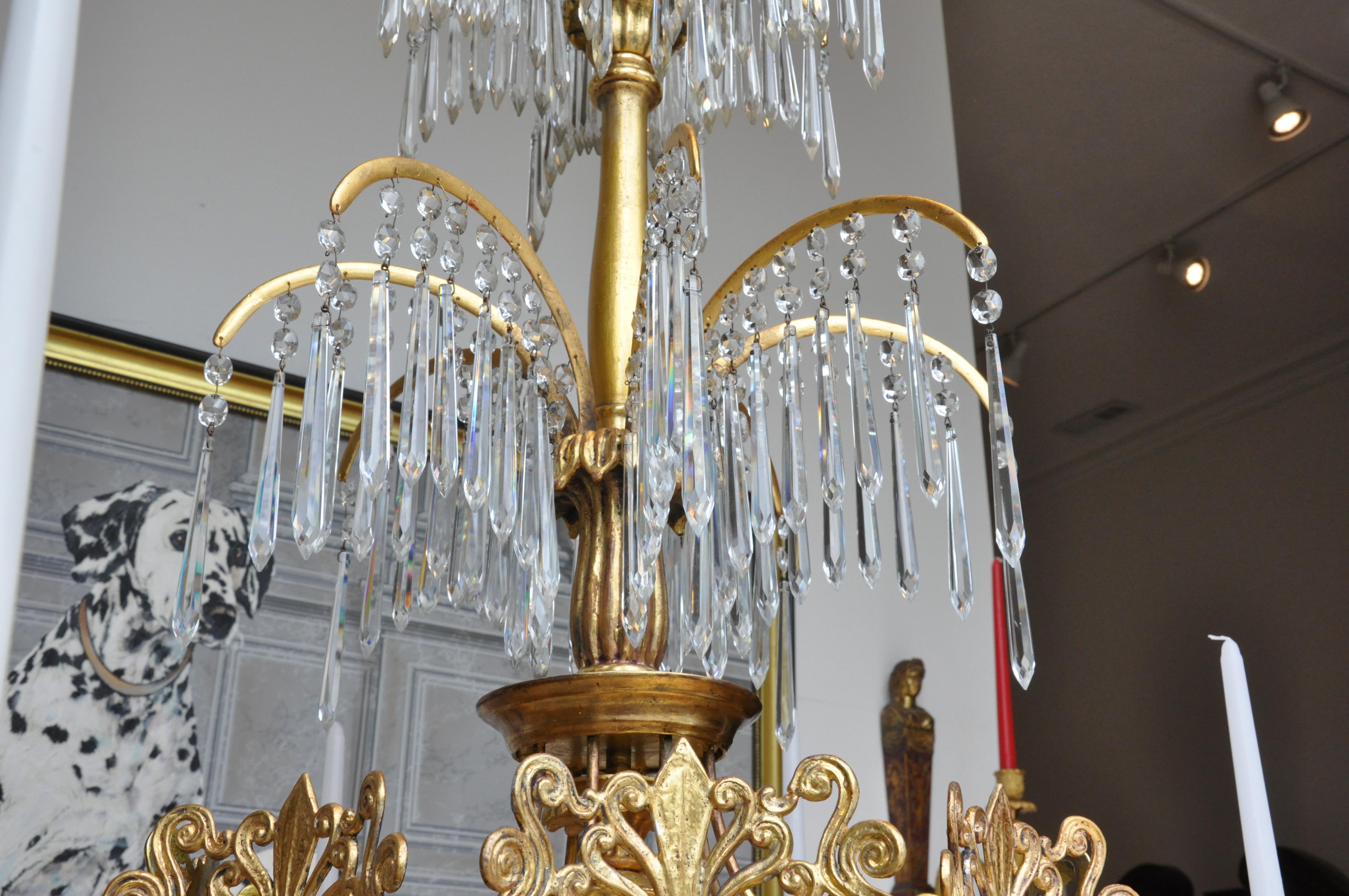 Early 19th Century Gilt Neoclassical Chandelier by Schinkel 3