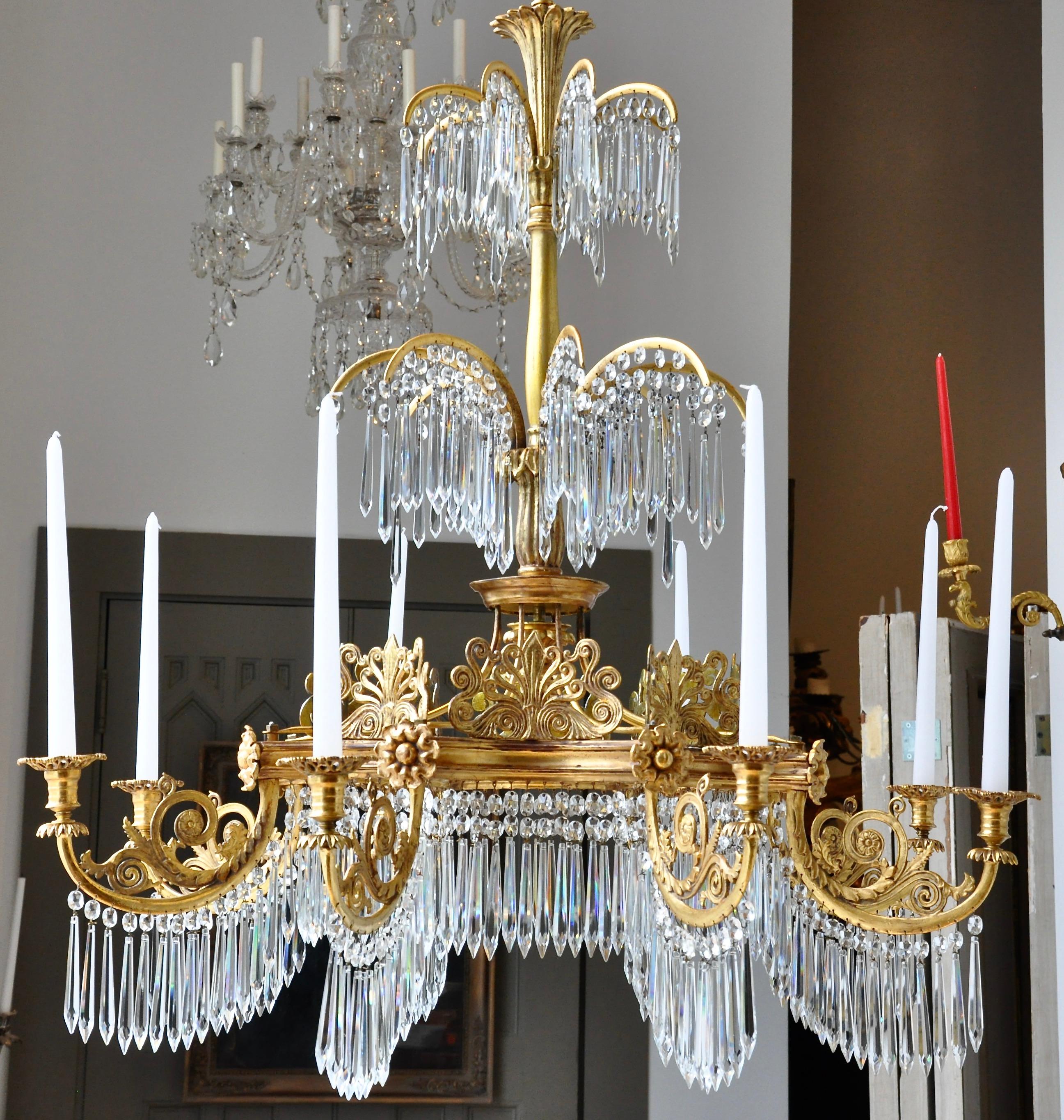 Early 19th Century Gilt Neoclassical Chandelier by Schinkel 5