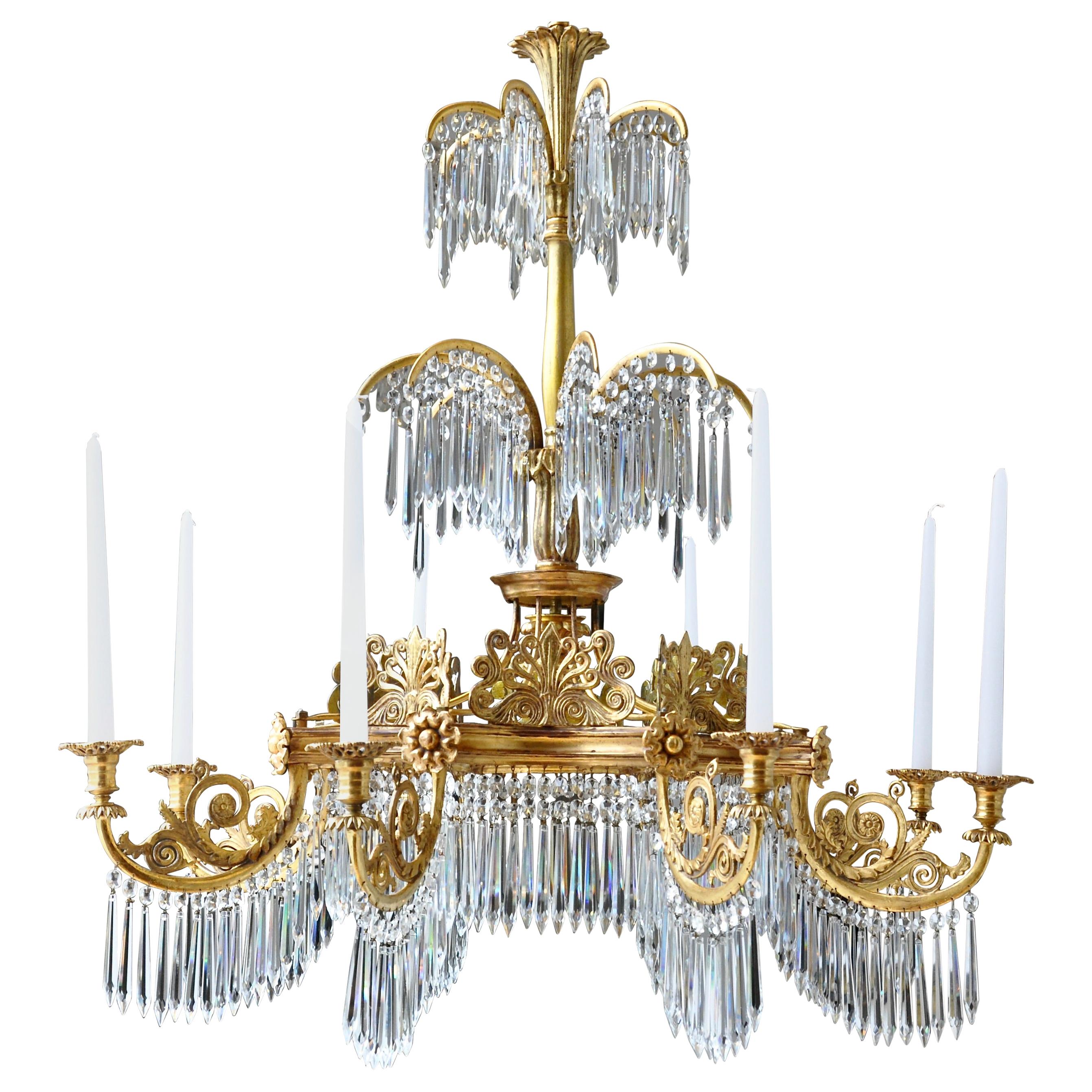 Early 19th Century Gilt Neoclassical Chandelier by Schinkel