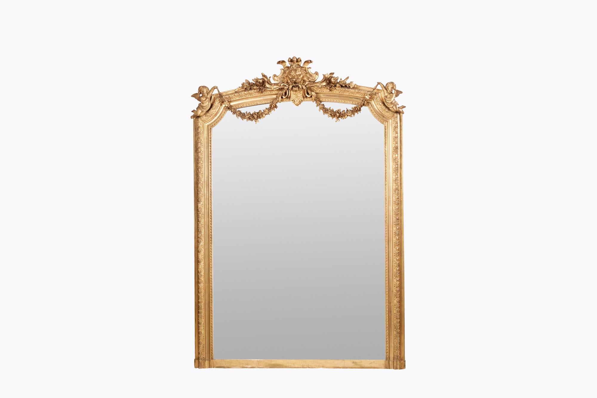 Georgian Early 19th Century Gilt Overmantel Mirror After William Kent For Sale