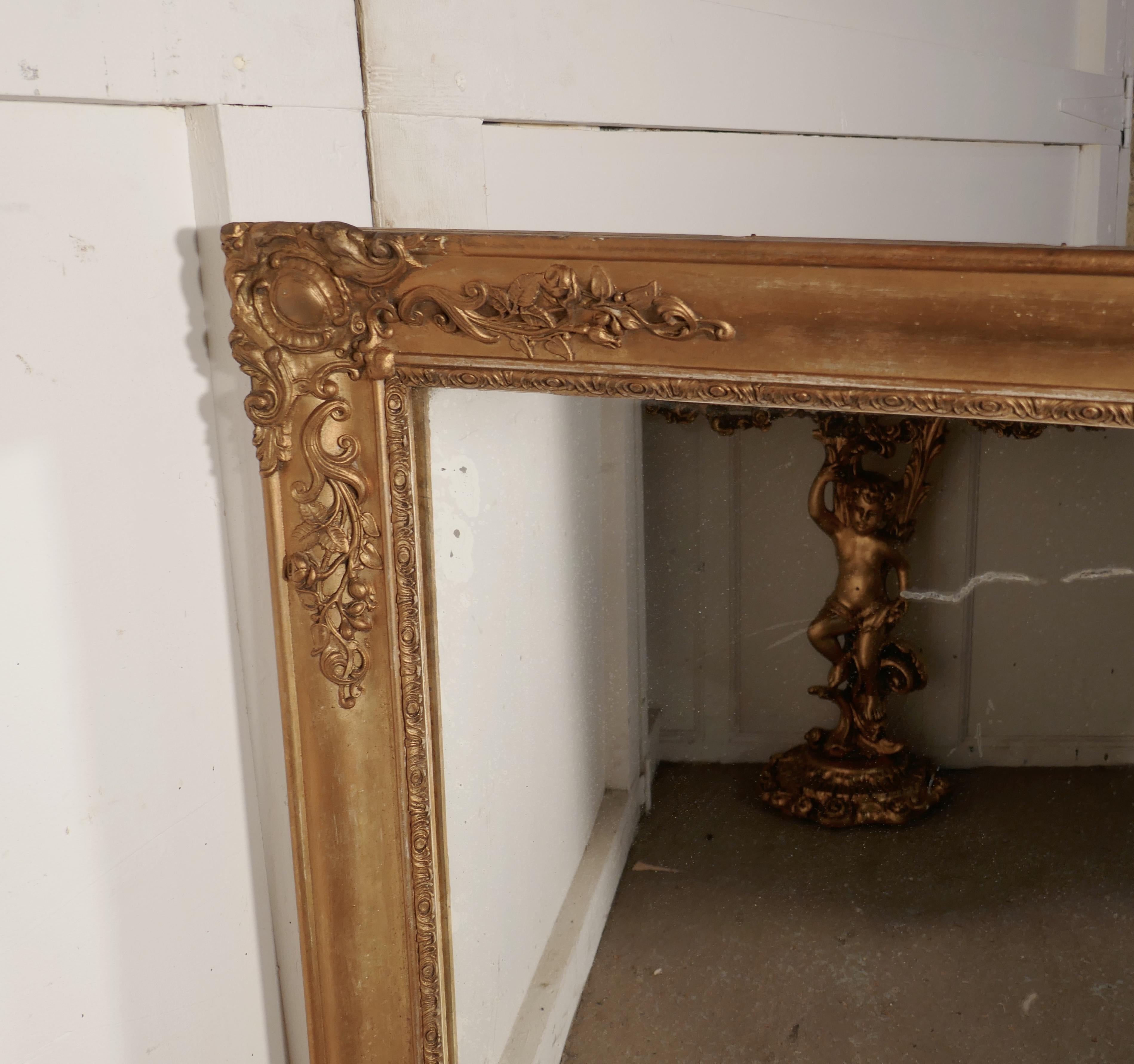 Baroque Early 19th Century Gilt Wall Mirror For Sale
